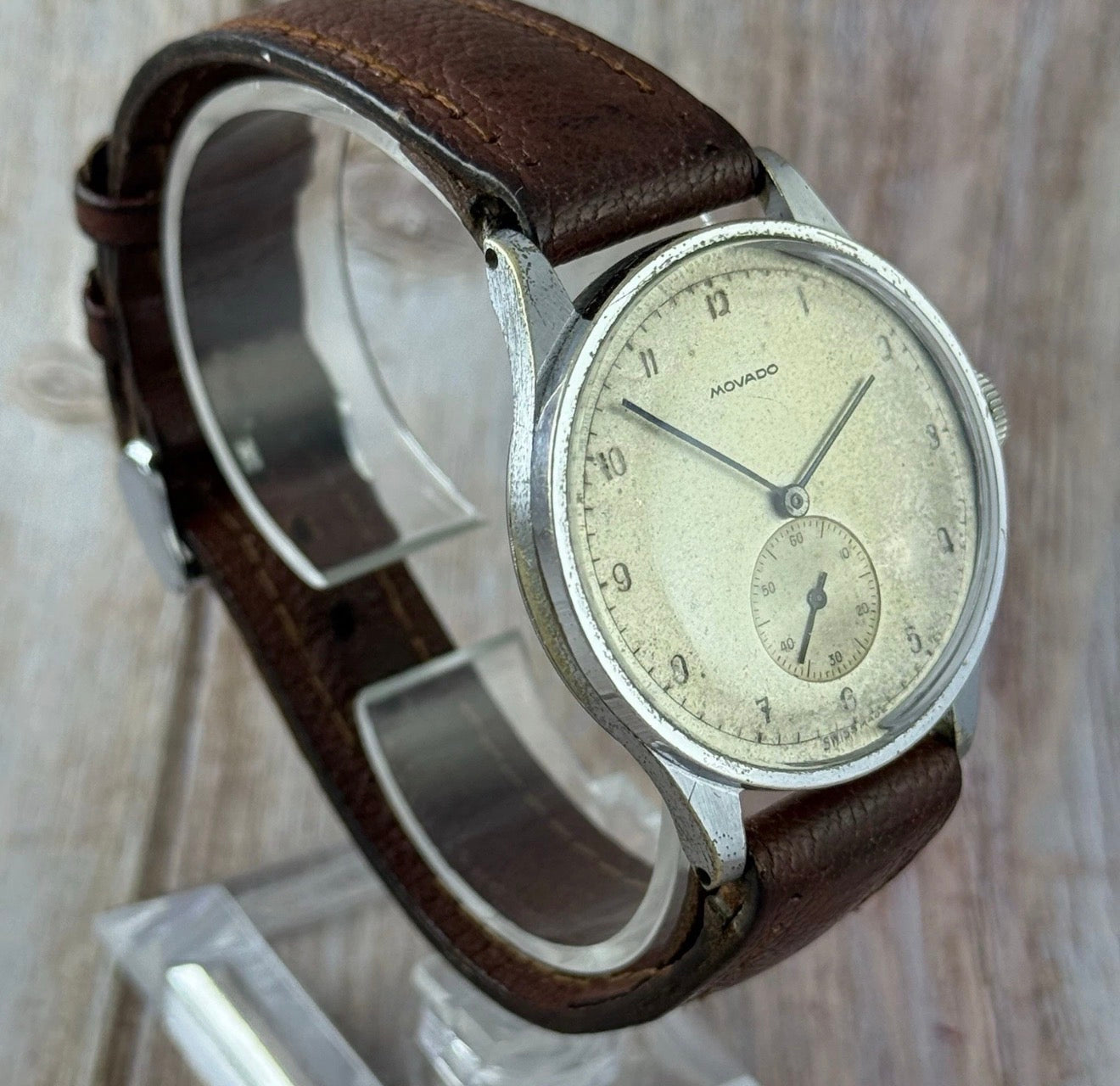 1940s Movado ‘jumbo’ Men’s Manual Wind Steel Wrist Watch 36mm SERVICED ref.32747