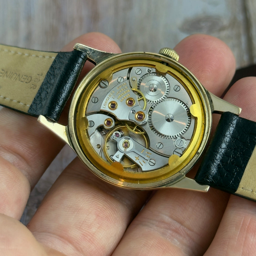 1970 Longines 9ct yellow gold men’s wrist watch ( chunky screwback case ) with box & papers