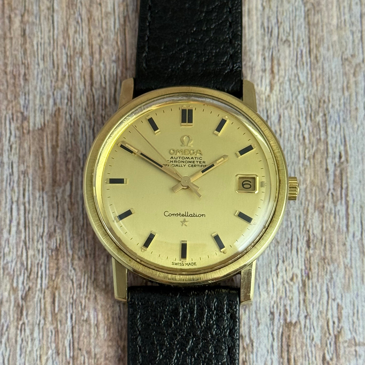 1970 Omega Constellation automatic chronometer gold plated men’s watch quickset