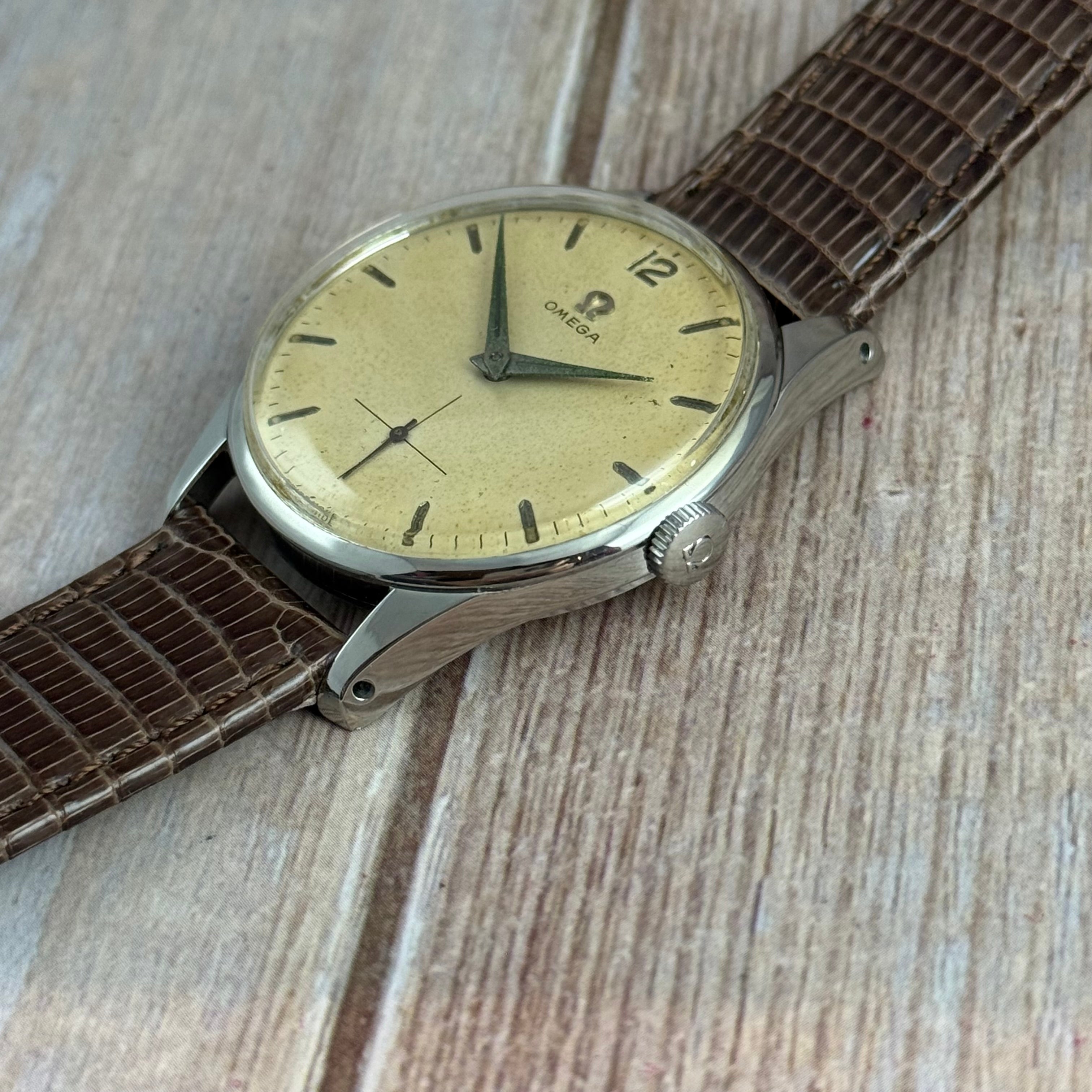 1954 Omega gentlemen’s ‘jumbo’ manual wind wrist watch steel (2800-1) 36mm