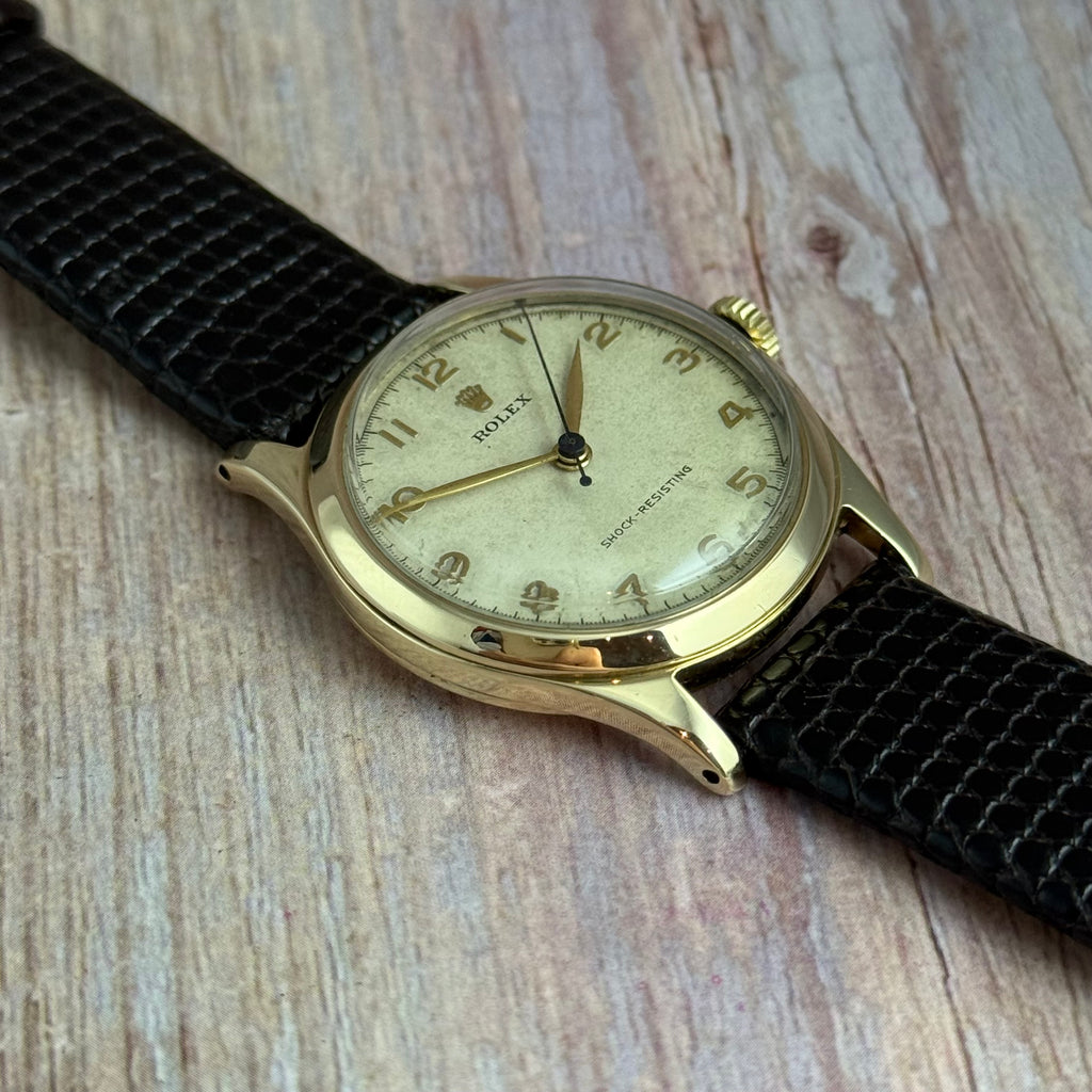 1947 Rolex 9ct gold men’s Manual wind wrist watch 30mm Arabic dial