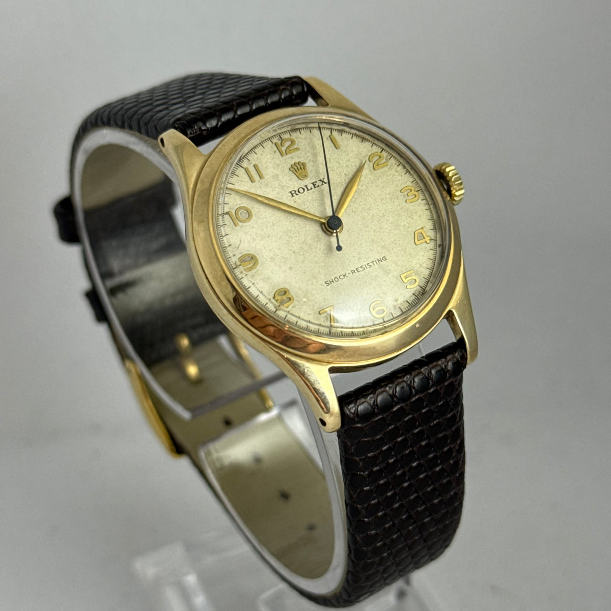 1947 Rolex 9ct gold men’s Manual wind wrist watch 30mm Arabic dial