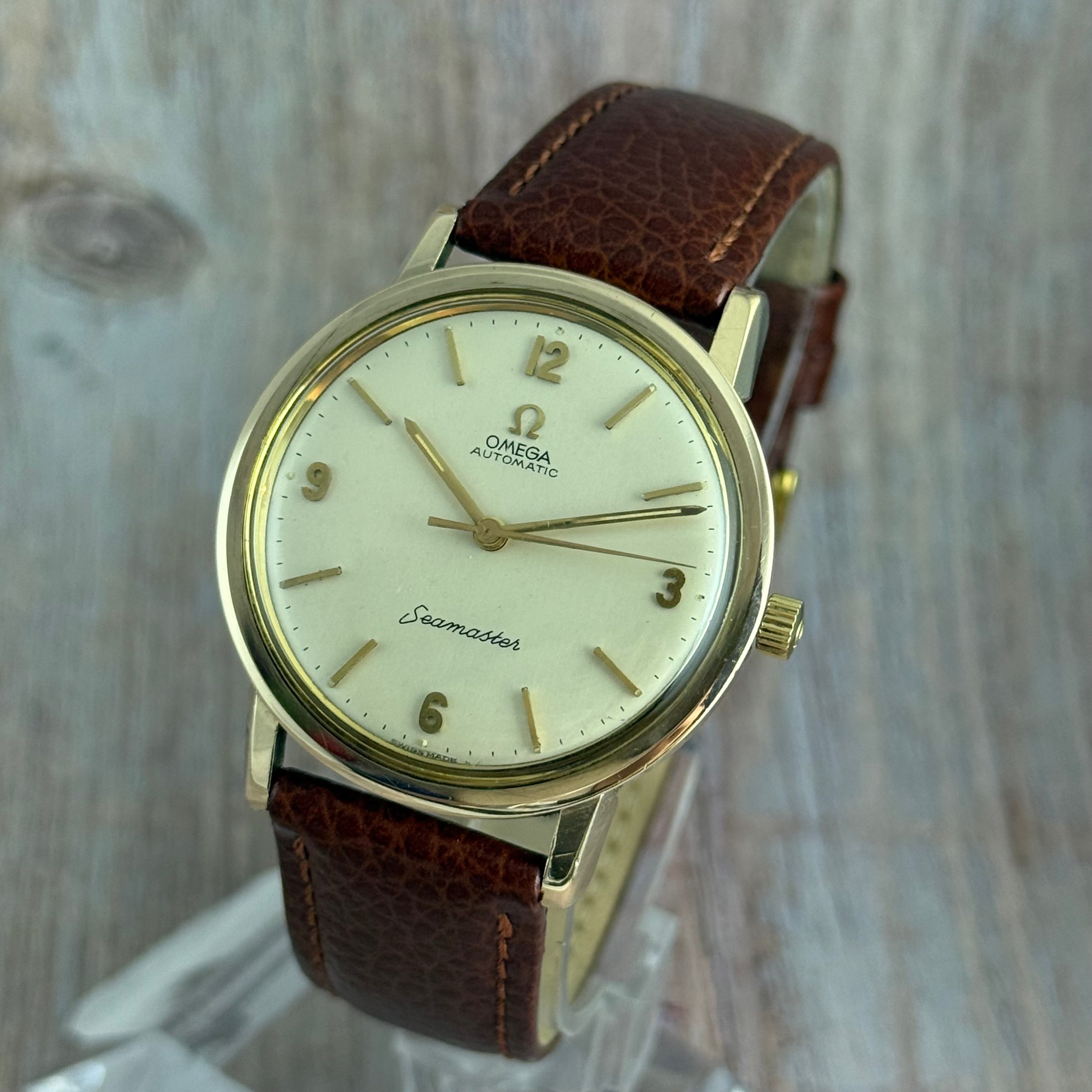 1961 Omega Seamaster 9ct Solid Gold Men’s Automatic Wrist Watch Box,Papers 35mm
