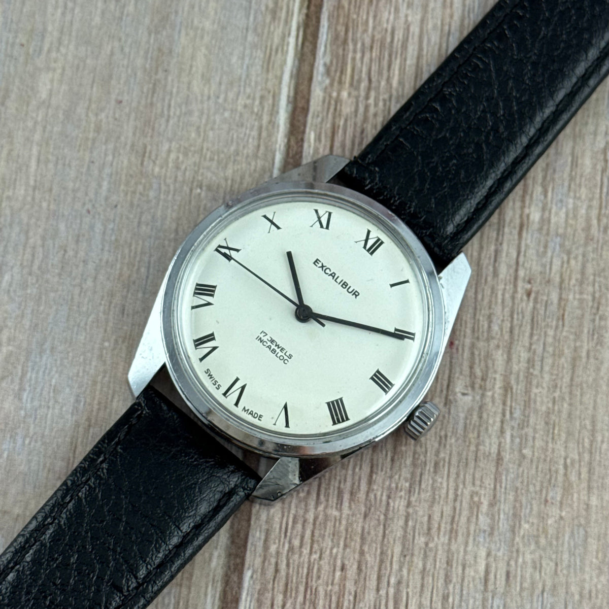 1960s Excalibur Roman dial men’s Manual wind wrist watch 35mm