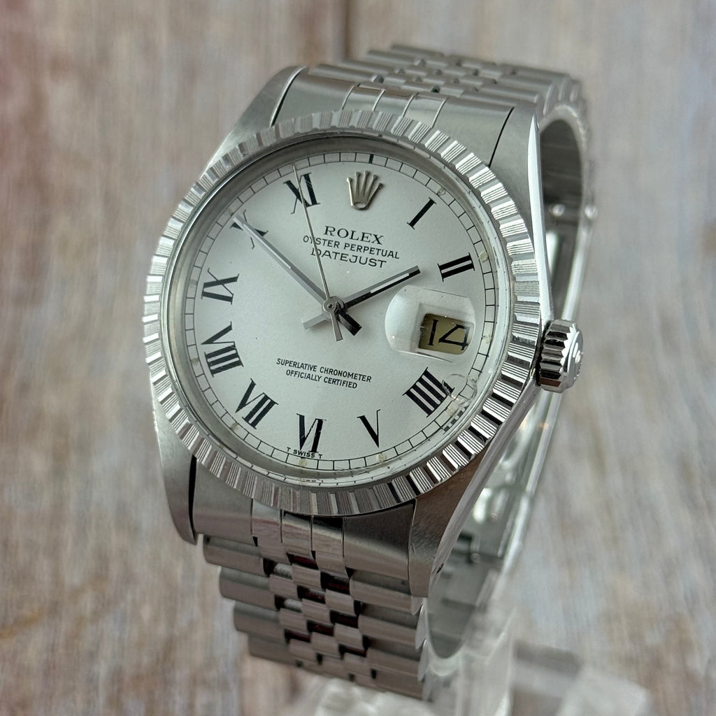 1986 Rolex Datejust 36 silver “Buckley” dial steel men’s watch MINT CONDITION