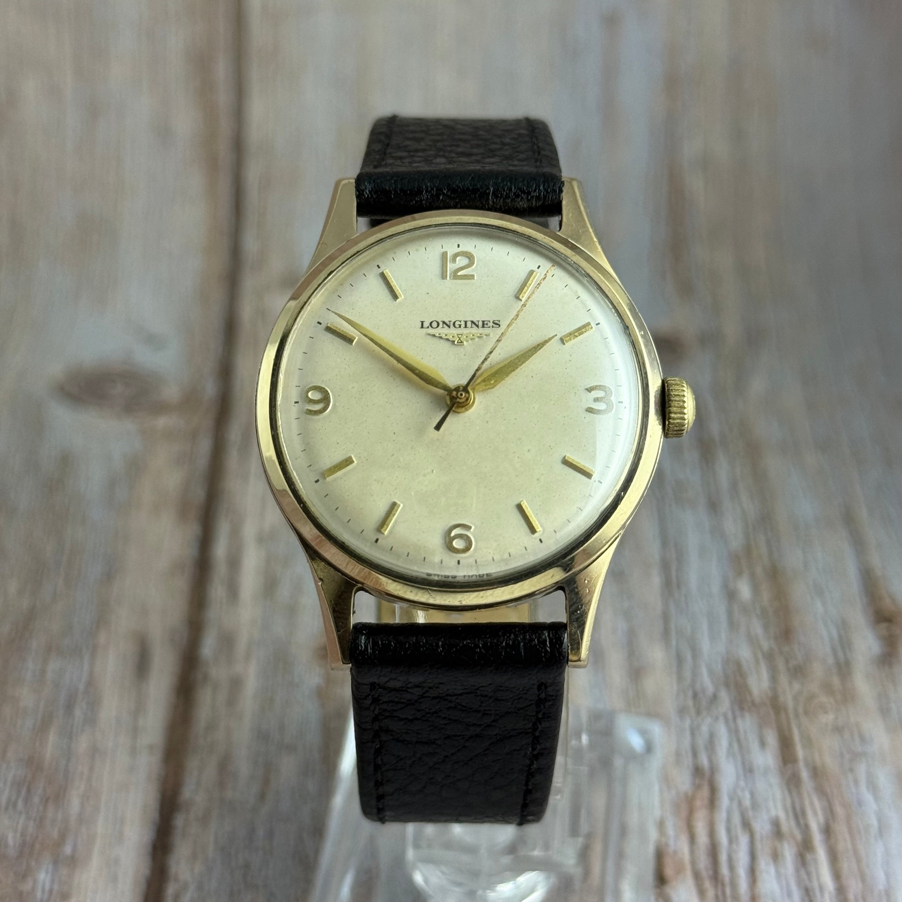 1970 Longines 9ct yellow gold men’s wrist watch ( chunky screwback case ) with box & papers