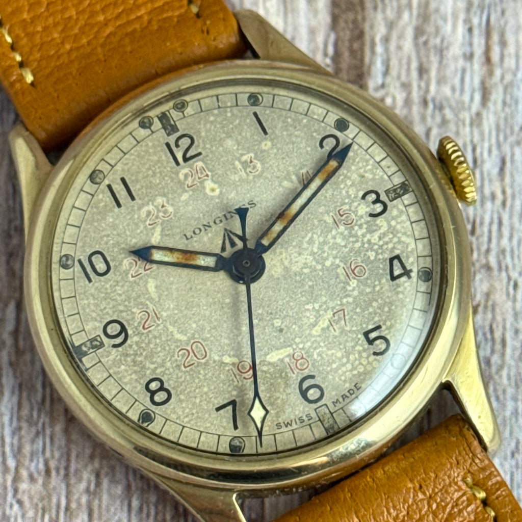 WW2 Longines C.O.S.D ‘gold Unicorn’ Men’s Military Issue Wrist Watch 34mm 9ct gold