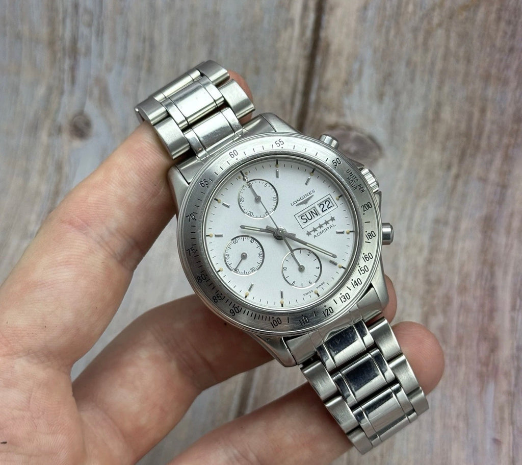 1998 Longines Admiral Automatic Chronograph Men’s Steel Watch 40mm Boxed