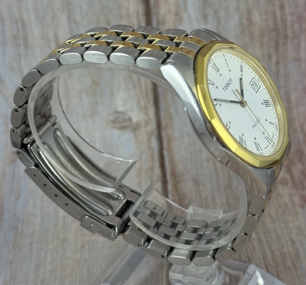 Vintage Tissot PR 100 Men’s Gold & Steel Wrist Watch 35mm Mens MINT