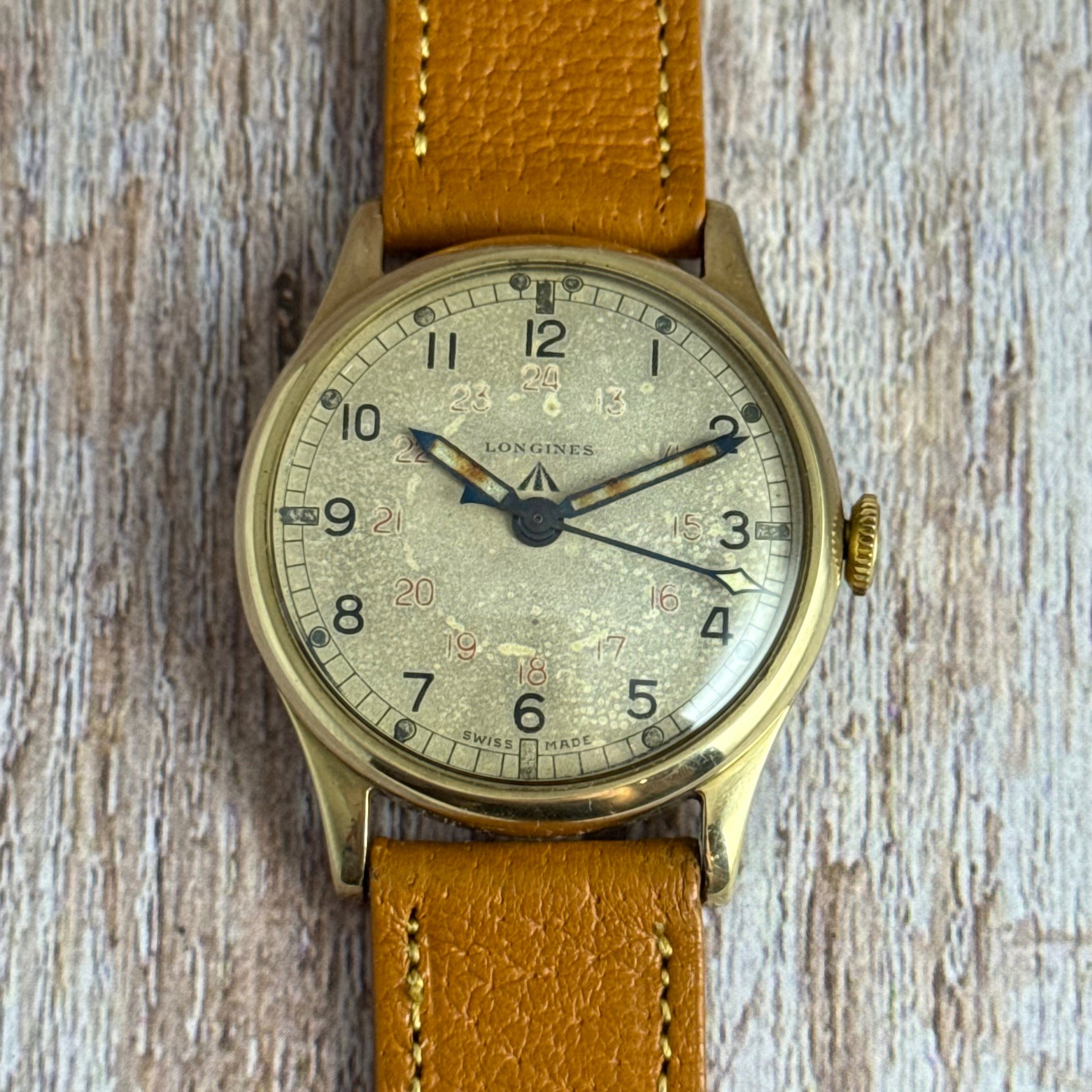WW2 Longines C.O.S.D ‘gold Unicorn’ Men’s Military Issue Wrist Watch 34mm 9ct gold