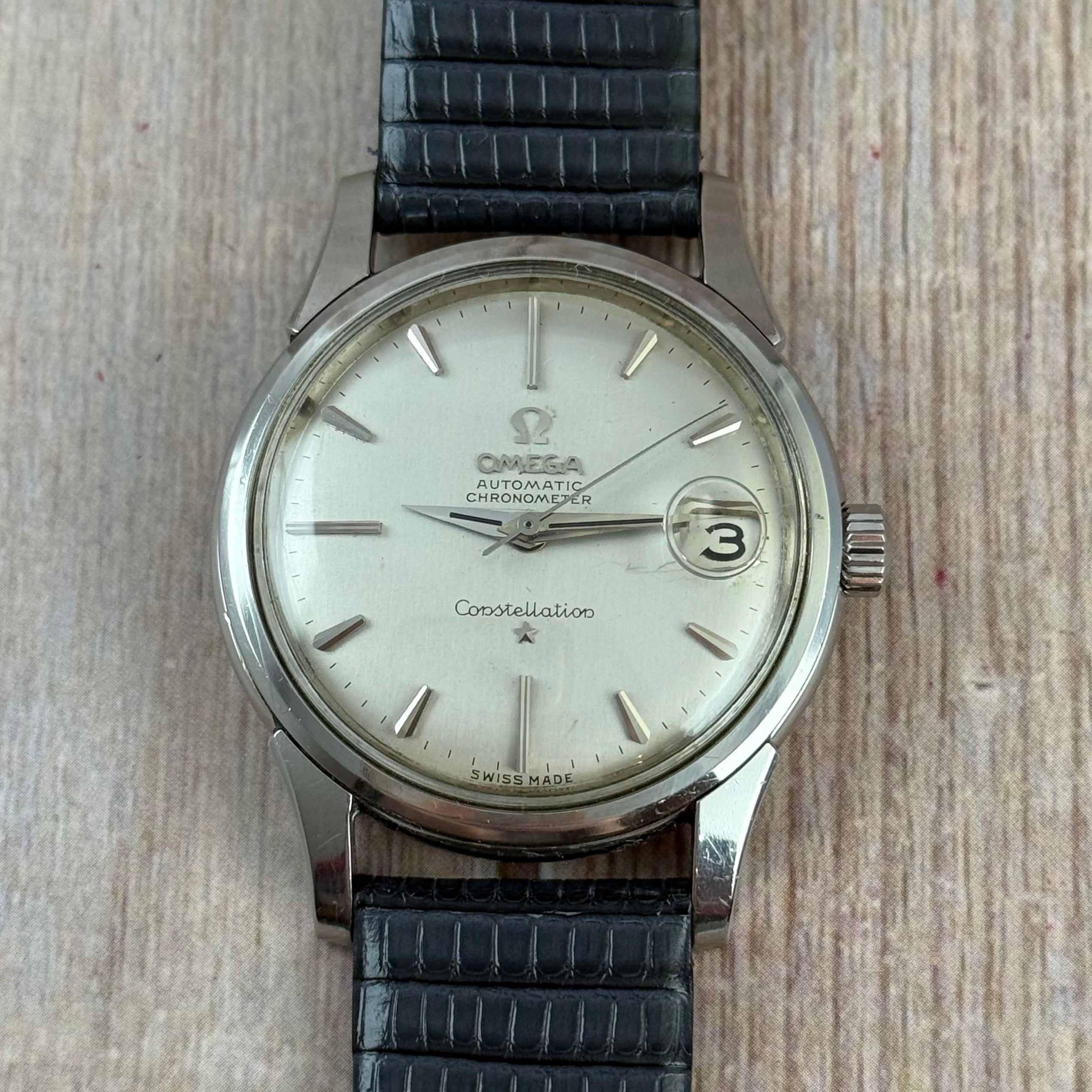 1960 Omega constellation chronometer automatic men’s steel watch 35mm (14393 10 SC ) RARE DIAL