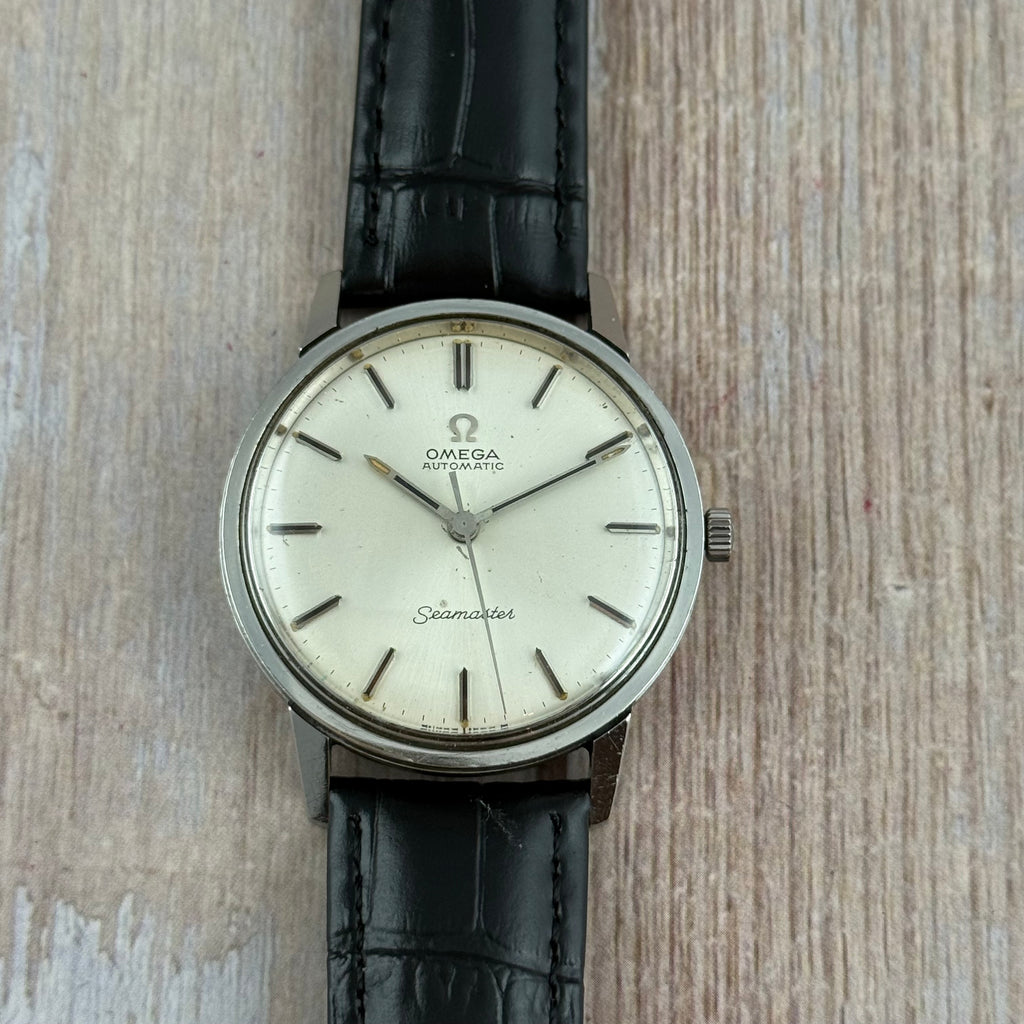 1966 Omega Seamaster Automatic men’s steel wrist watch ‘seahorse’ back