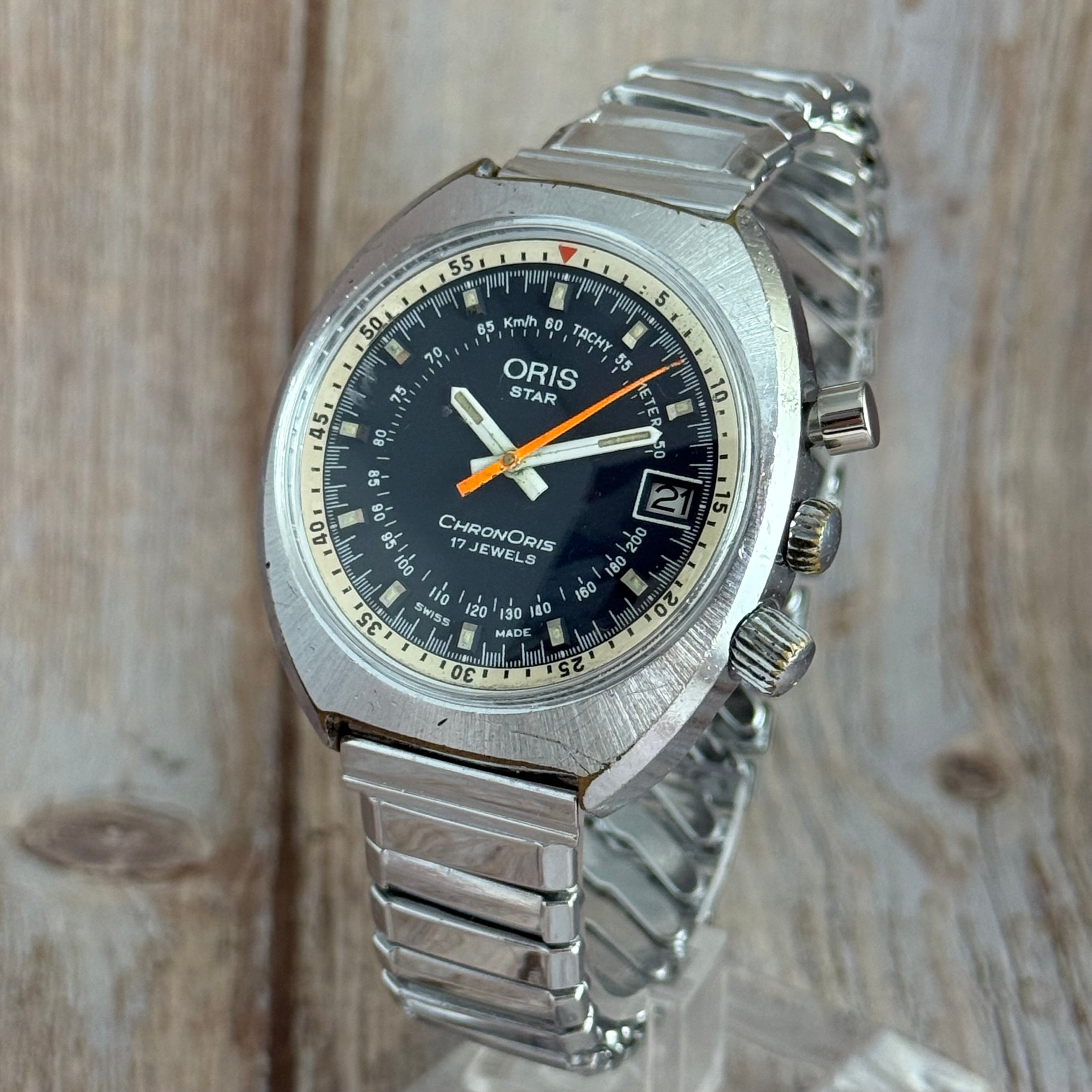 Vintage Oris Star ChronOris Manual Wind Men’s Watch Cal.725 38mm 1970s working