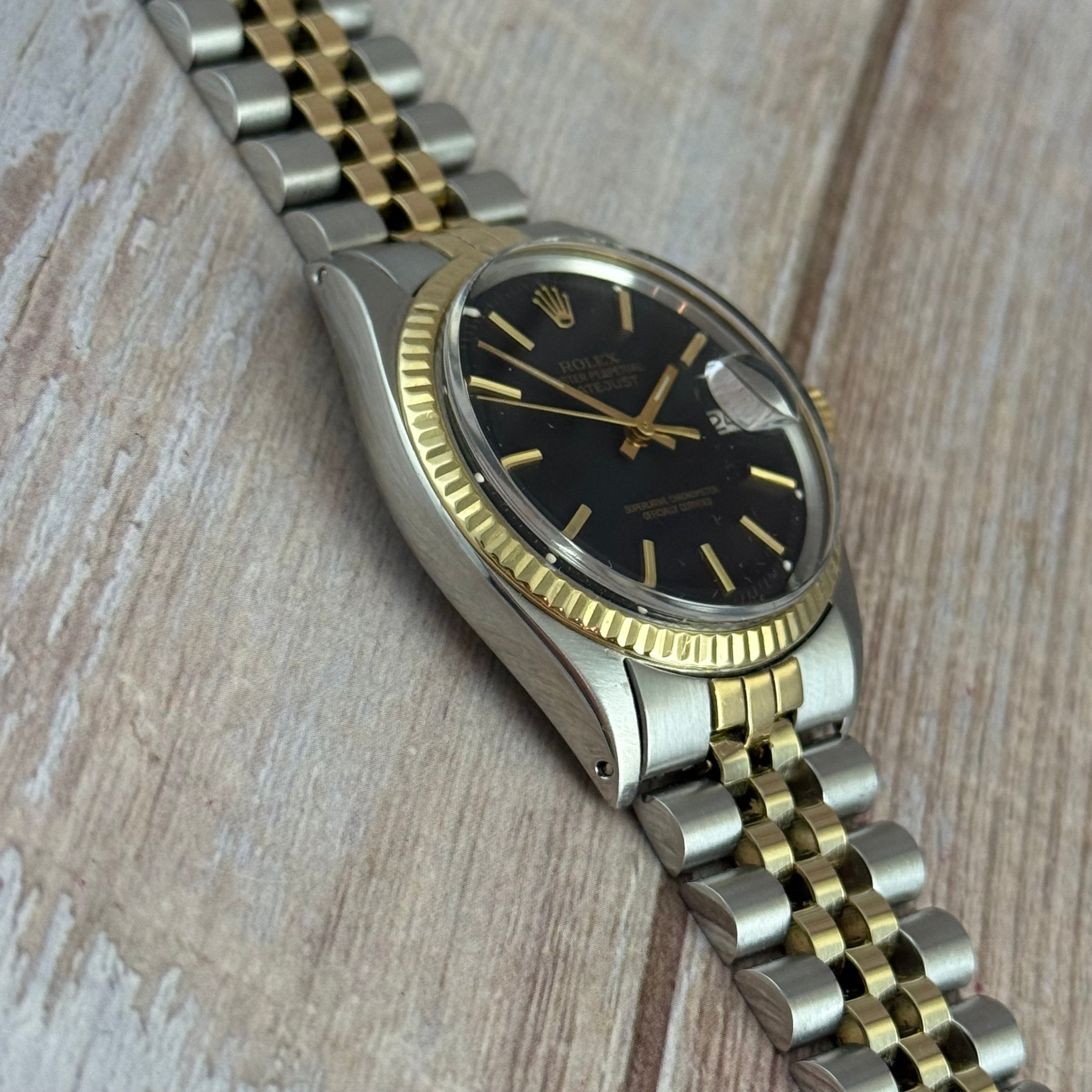 1972 Rolex Datejust 36 18k Gold & Steel 1601 Men’s Wrist Watch Vintage Boxed