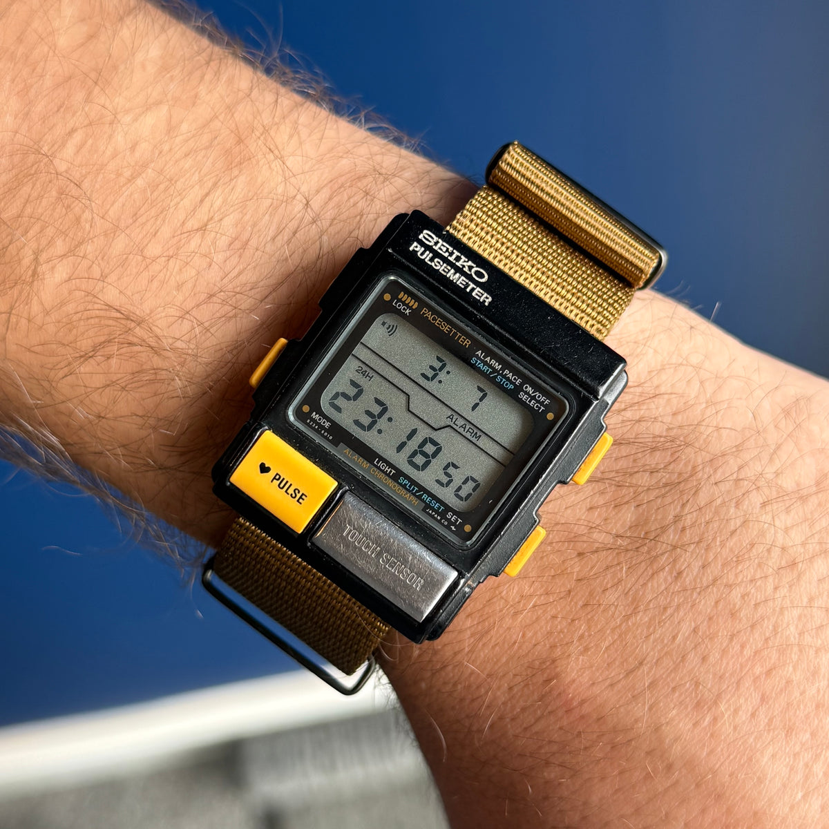 1980s Seiko Pulsemeter “hicks” men’s LCD watch ( from Aliens )