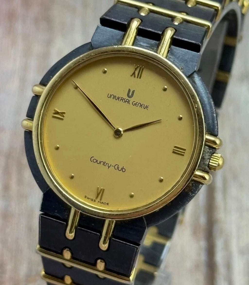 1980s Universal Geneve Country-club Men’s Integrated Bracelet Watch 33mm Quartz