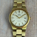 1973 Omega Geneve Automatic Men’s Gold Plated Watch Integral Bracelet 36mm