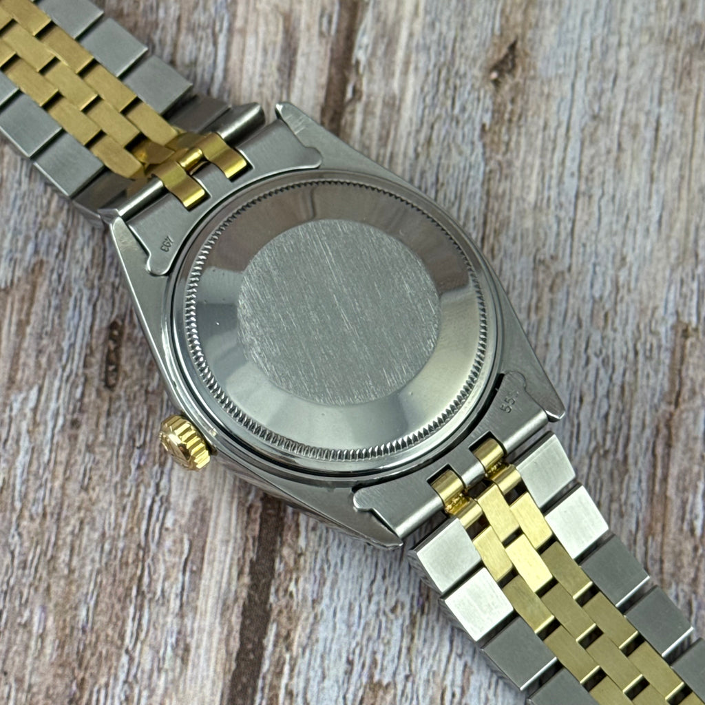 1972 Rolex Datejust 36 18k Gold & Steel 1601 Men’s Wrist Watch Vintage Box & tag