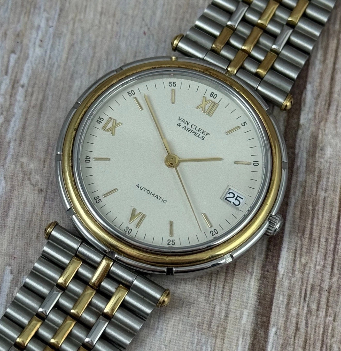 1990s Van Cleef & Arpels La Collection Watch solid 18ct Gold & Steel 34mm Unisex Men’s