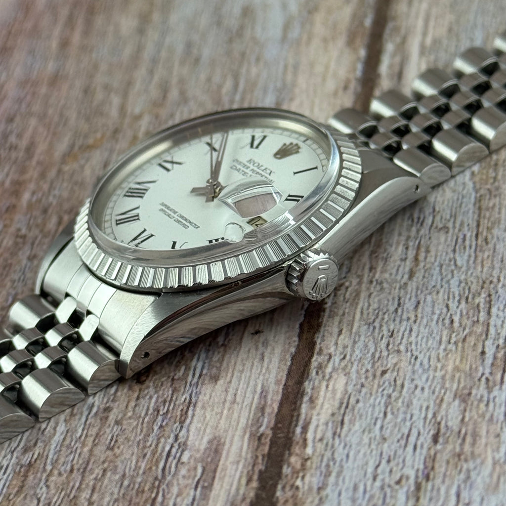1986 Rolex Datejust 36 silver “Buckley” dial steel men’s watch MINT CONDITION