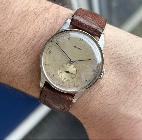 1940s Movado ‘jumbo’ Men’s Manual Wind Steel Wrist Watch 36mm SERVICED ref.32747
