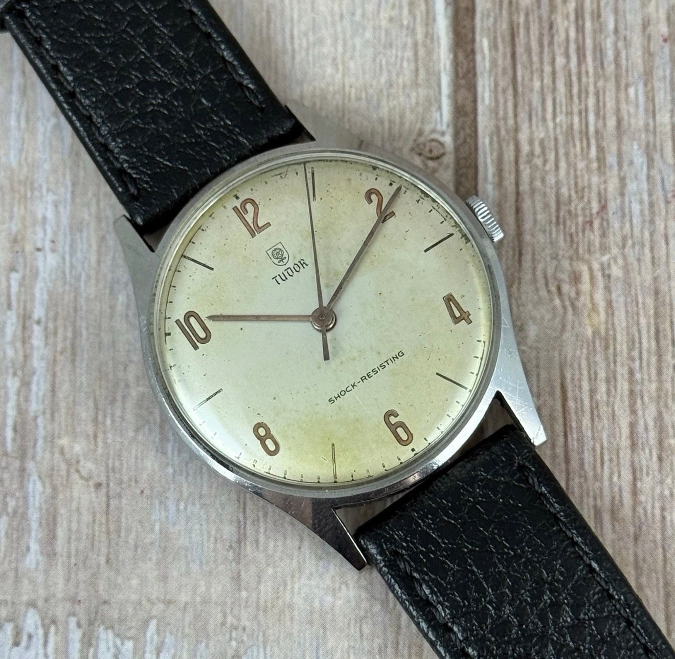 Vintage Tudor Shield Rose Men’s Wrist Watch Manual Wind 35mm Ref 818 SERVICED