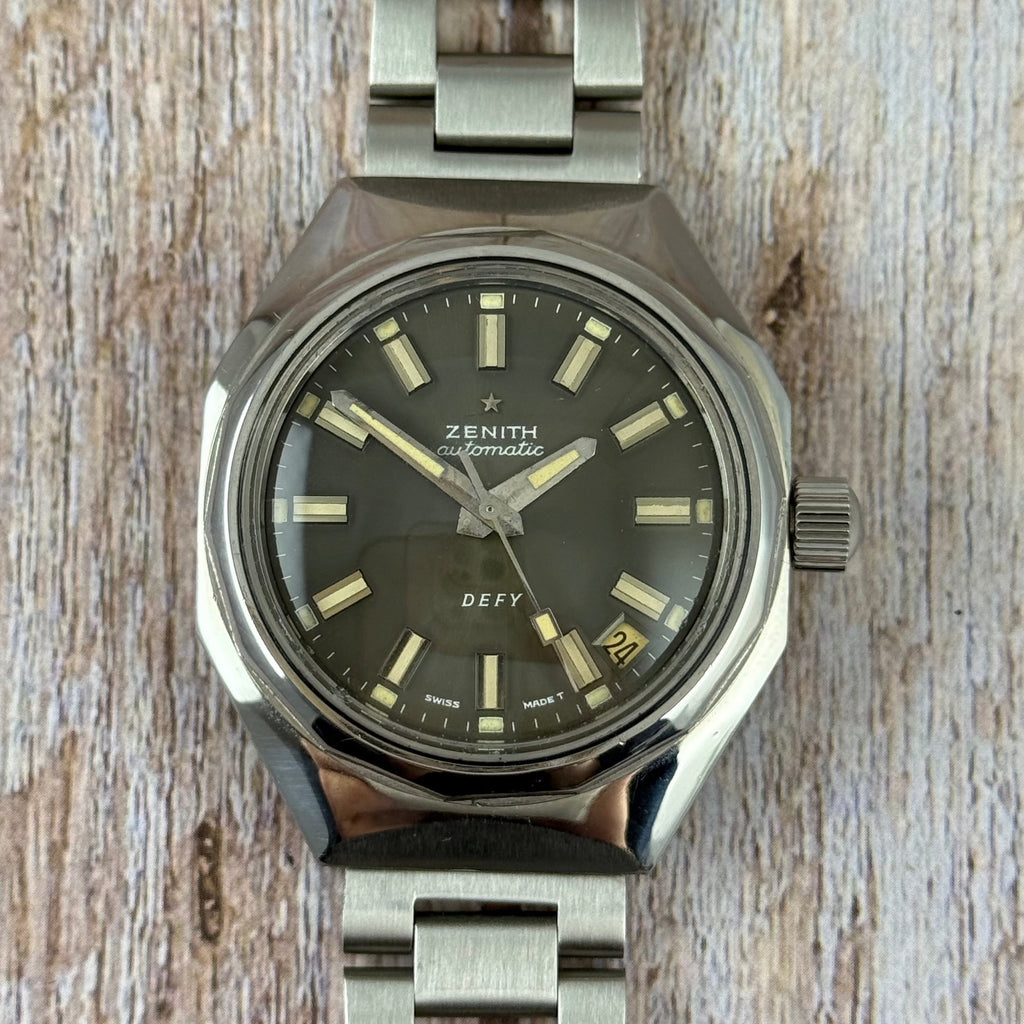 1970s Zenith Defy ‘charcoal’ dial men’s divers watch