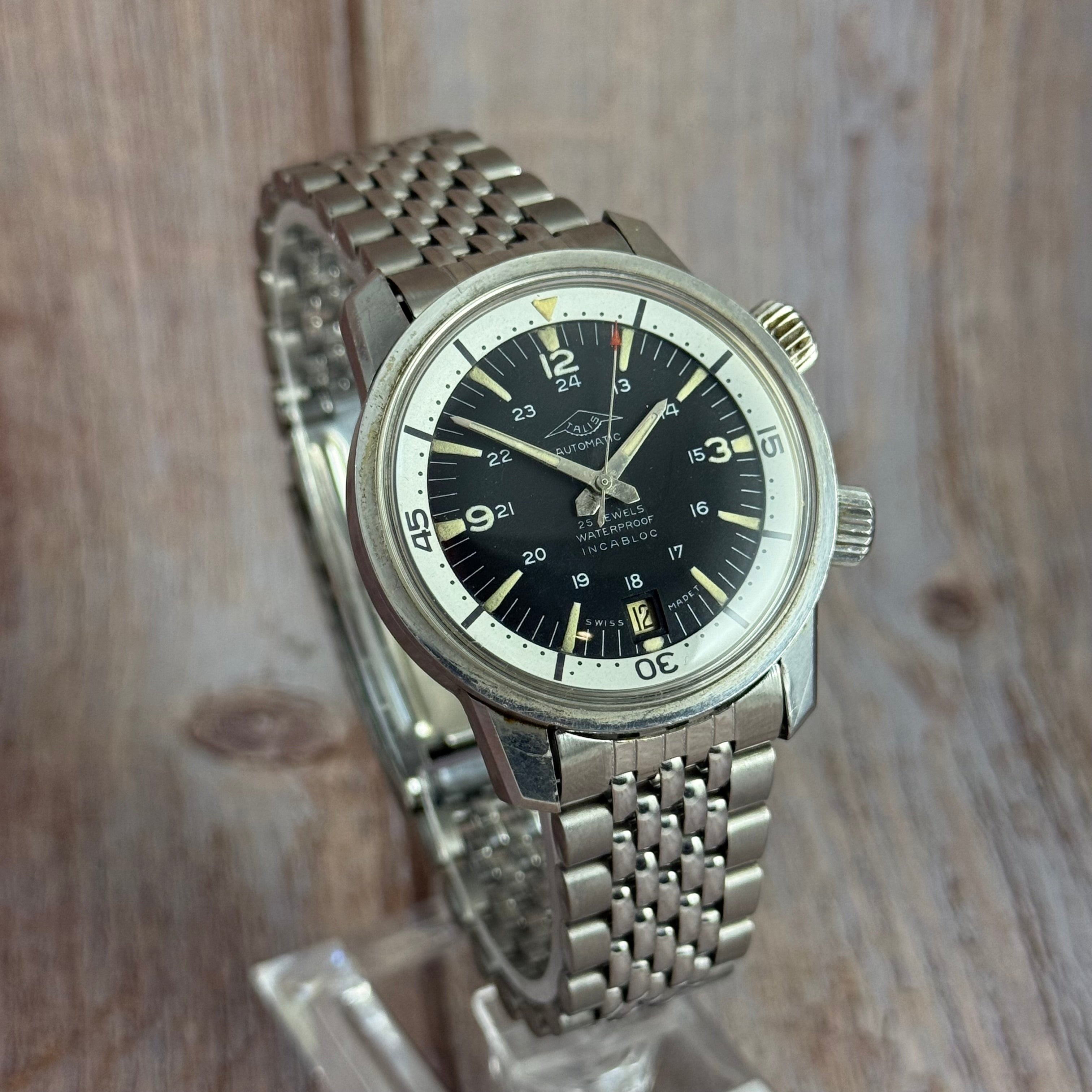 1960s Talis Super compressor men’s deep sea automatic divers watch 37mm