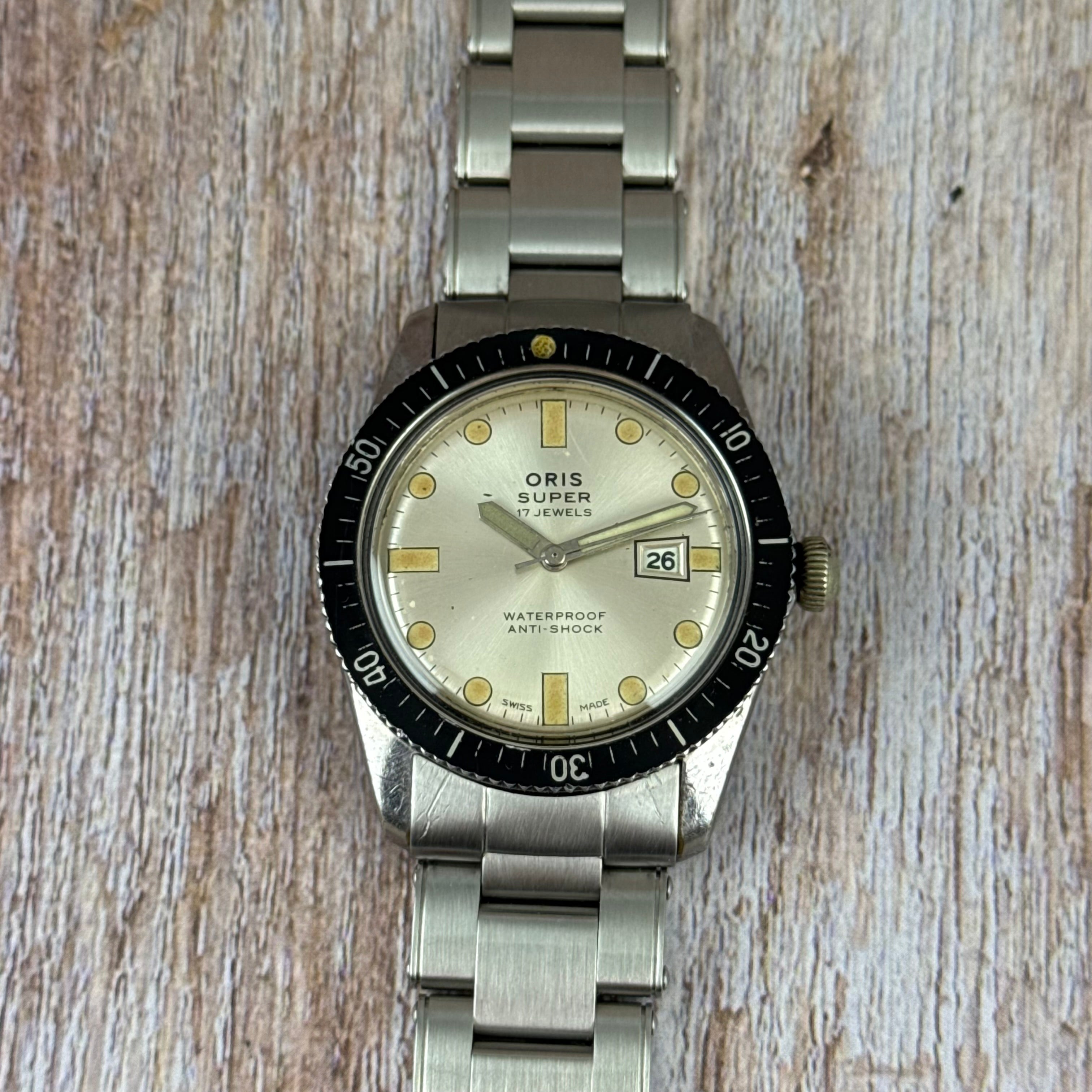 1960s Oris Super “sixty five” silver dial men’s divers watch boxed
