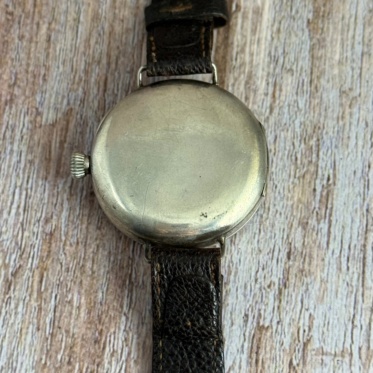 1910s Waltham Officers Trench wrist watch .925 solid silver case military style