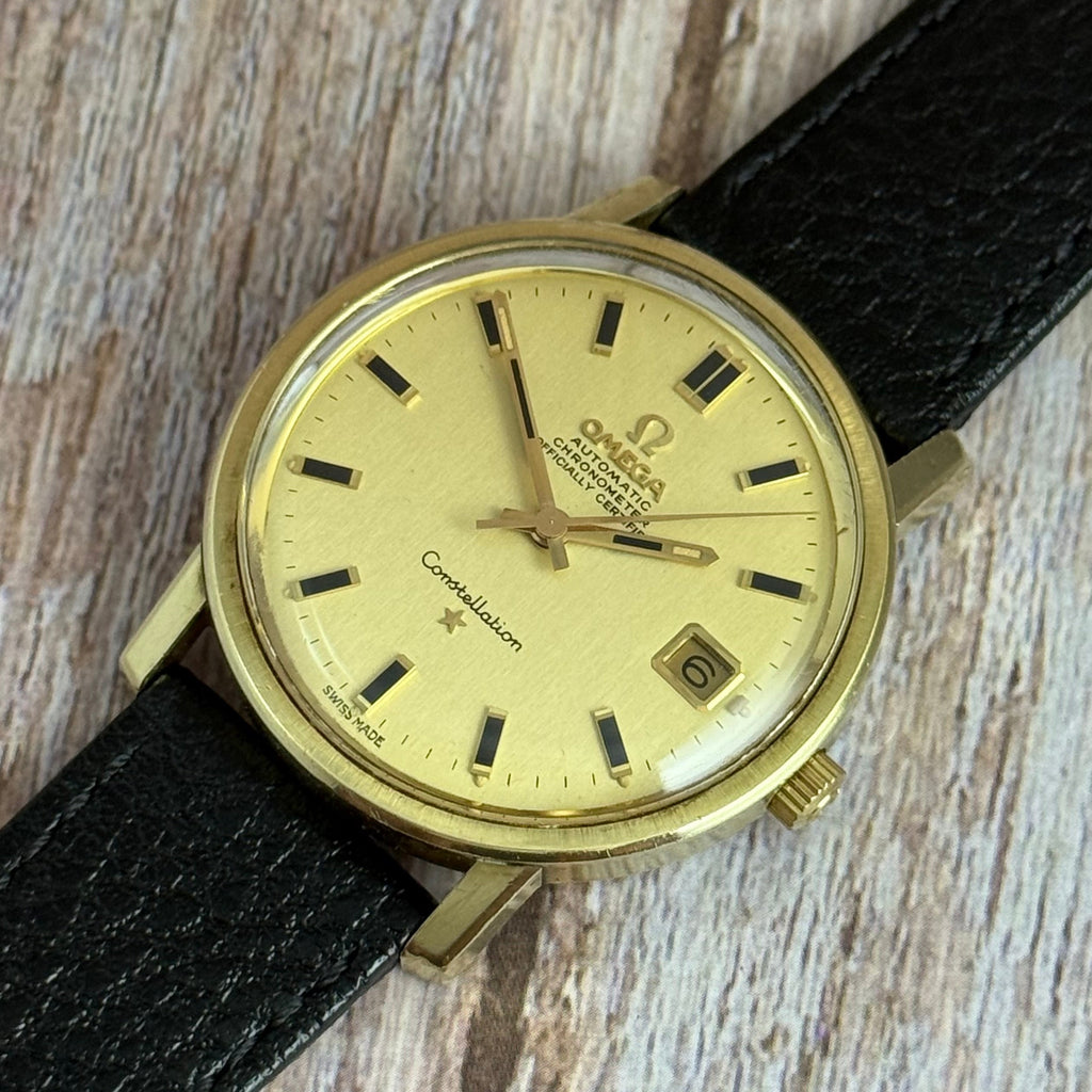 1970 Omega Constellation automatic chronometer gold plated men’s watch quickset