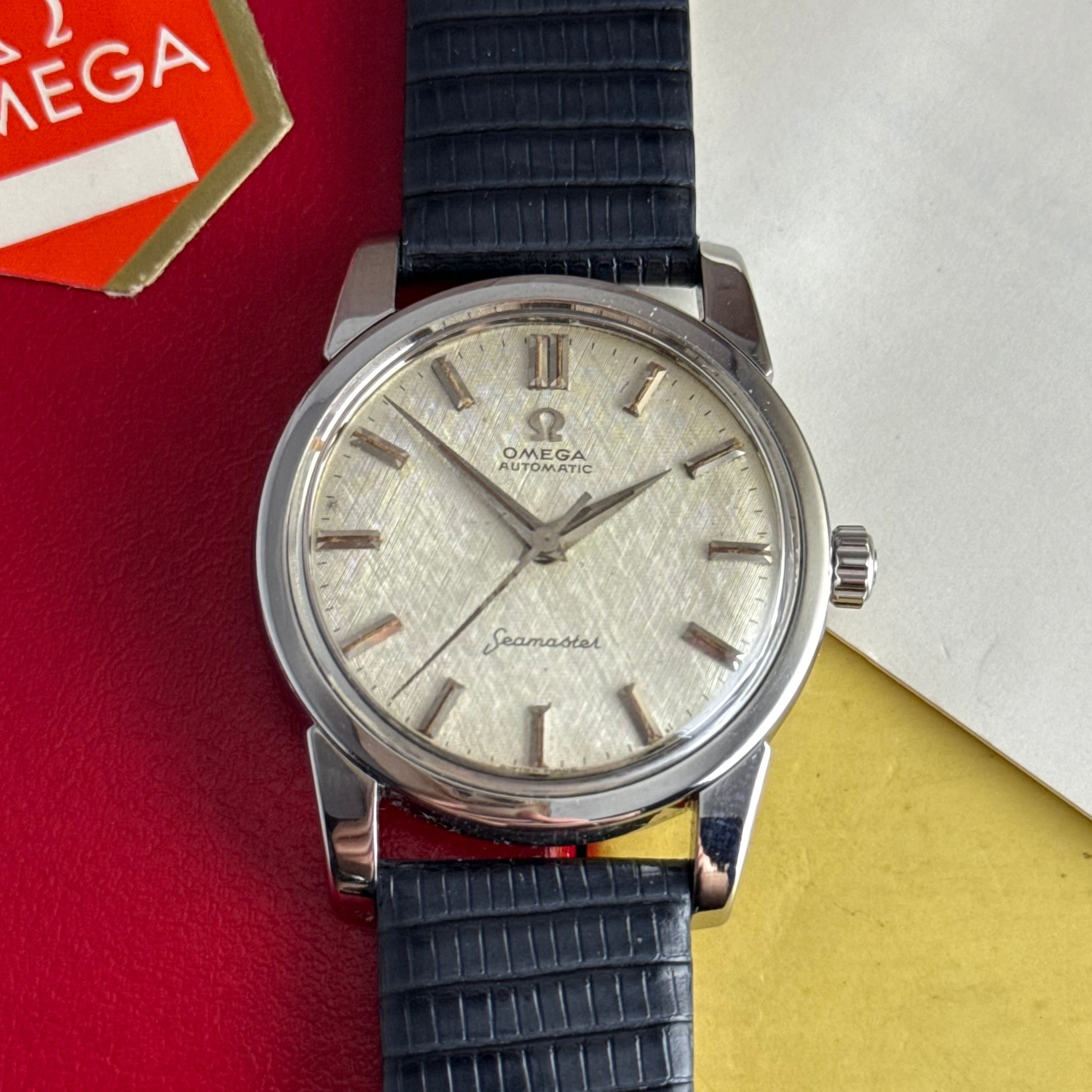 1961 Omega Seamaster Automatic Linen Dial Men’s Steel Watch 14761 1 SC SERVICED