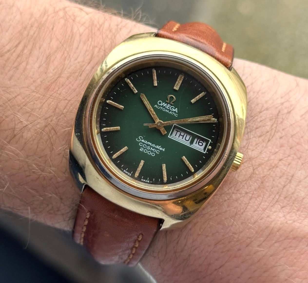 Vintage Omega Seamaster Cosmic 2000 'jumbo' Men's Automatic Green Dial Watch