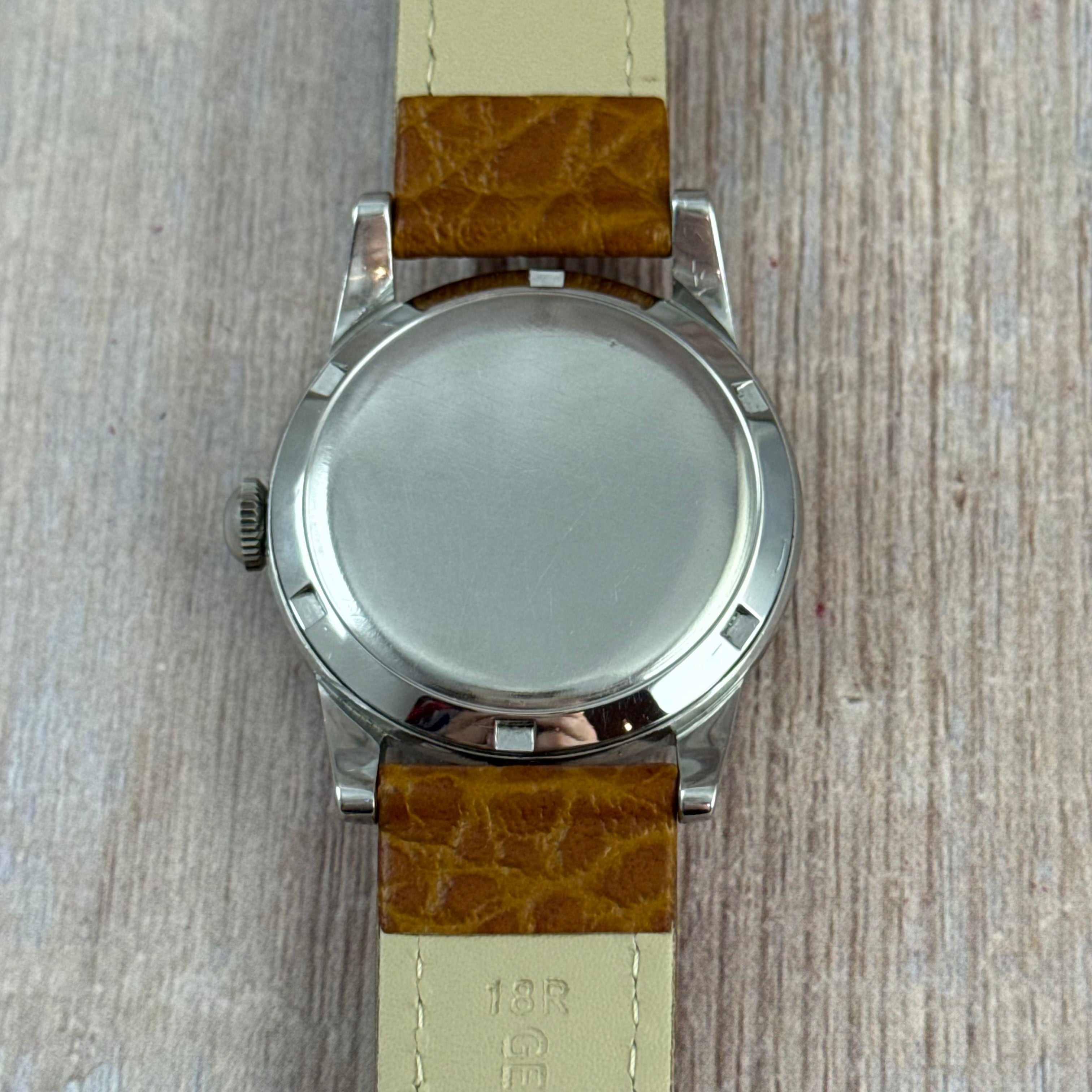 1950 Omega bumper automatic gents steel “deco Arabic” dial watch (2576-10)