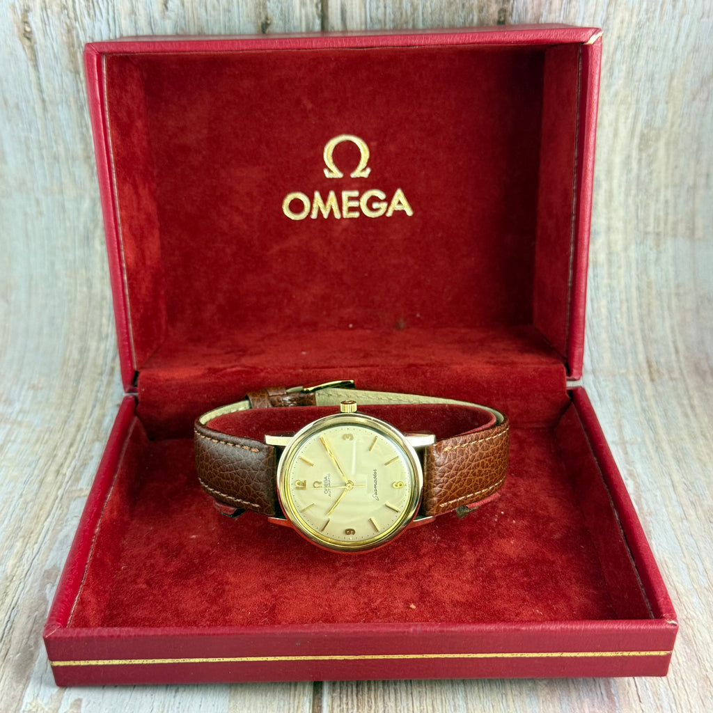 1961 Omega Seamaster 9ct Solid Gold Men’s Automatic Wrist Watch Box,Papers 35mm