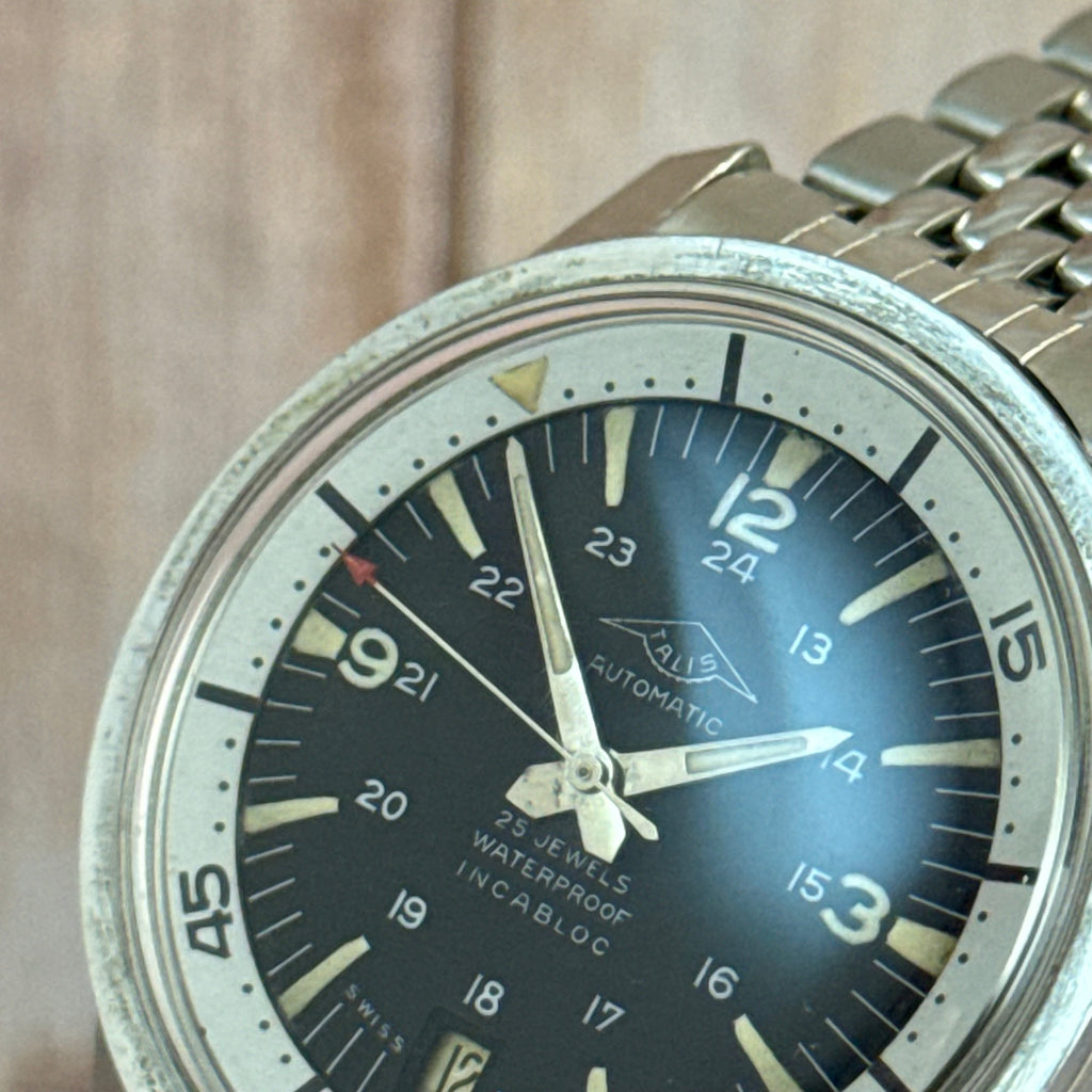 1960s Talis Super compressor men’s deep sea automatic divers watch 37mm