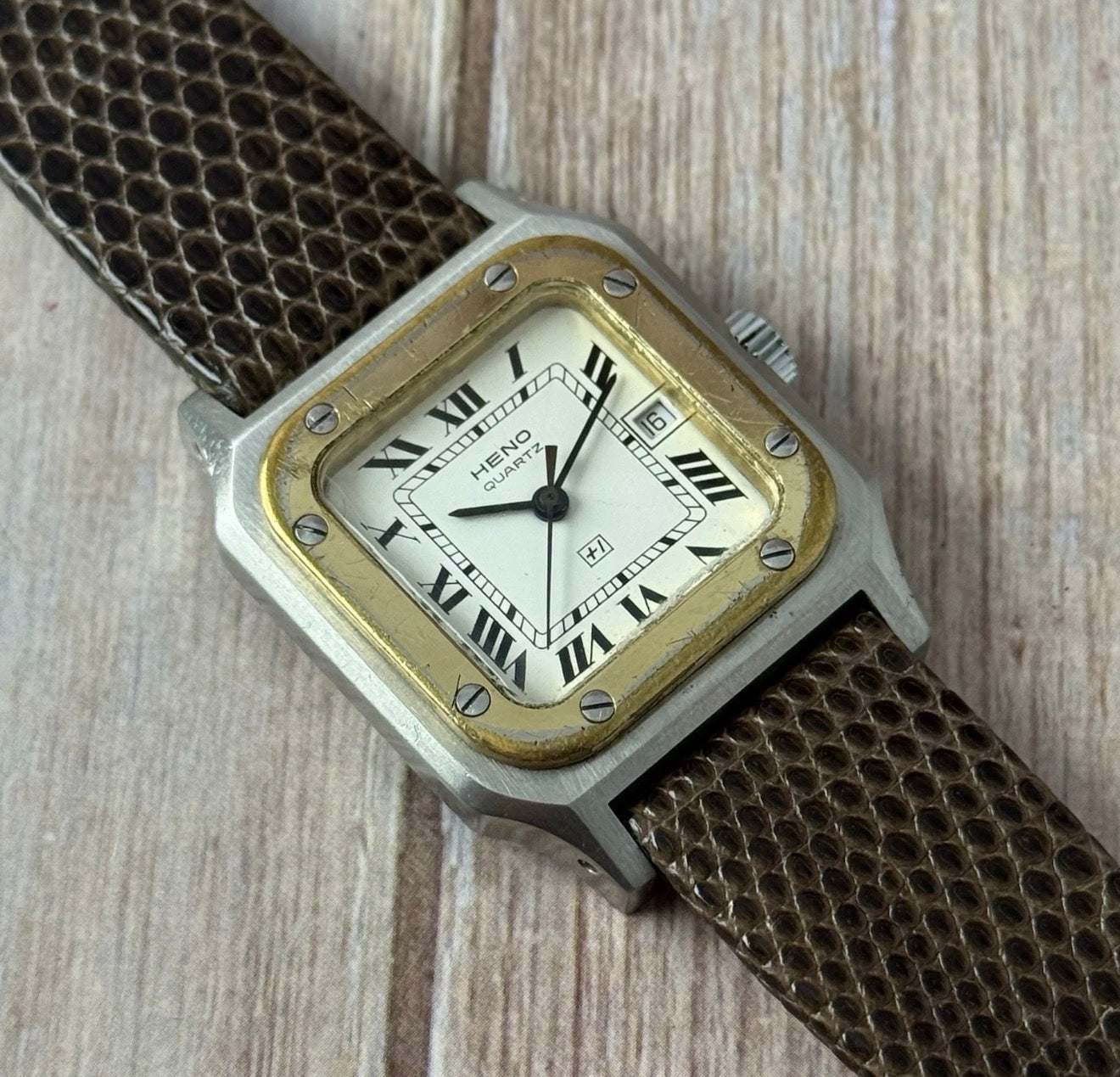1980s HENO Quartz Santos Style Men’s Swiss Watch