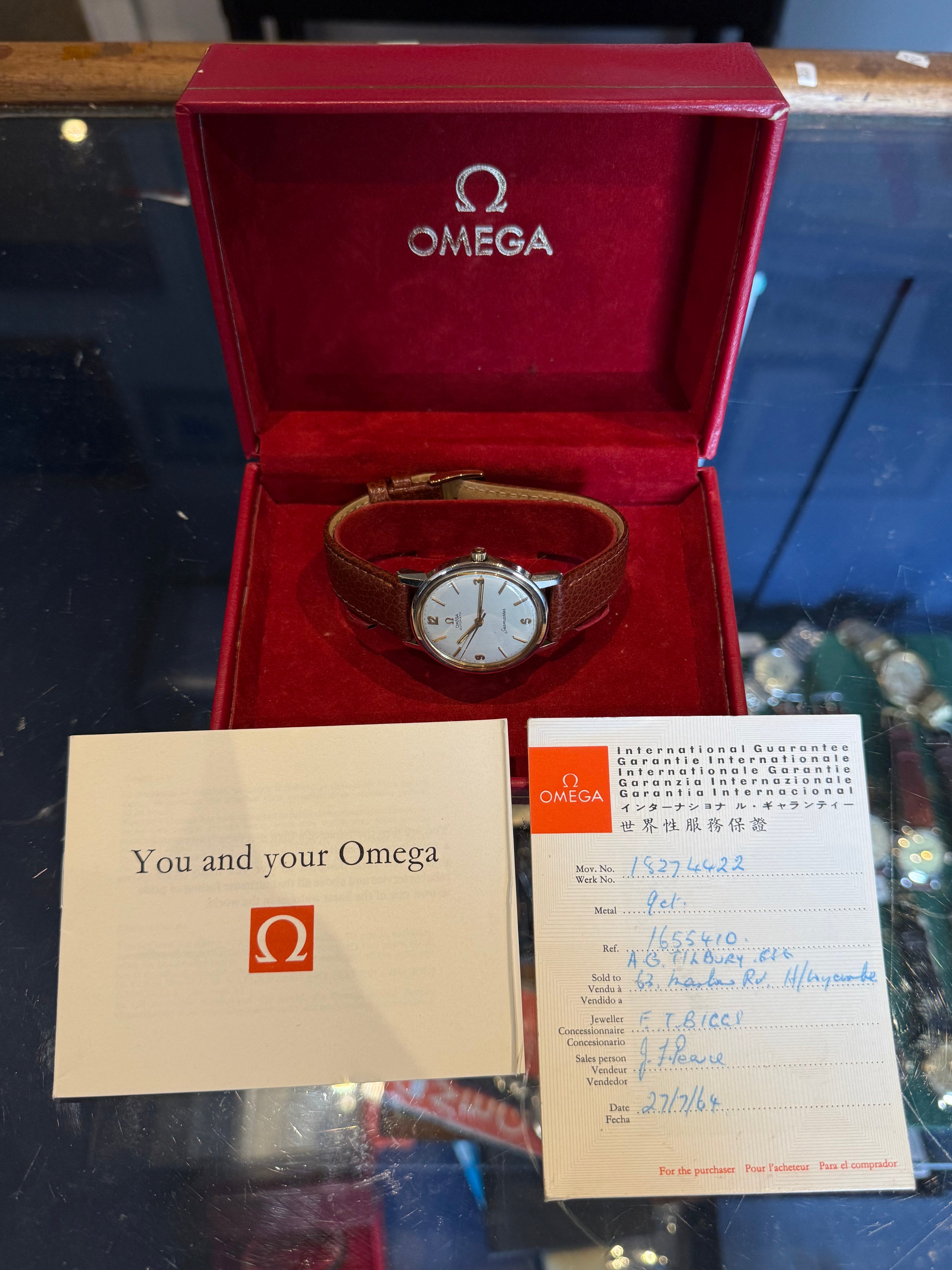 1961 Omega Seamaster 9ct Solid Gold Men’s Automatic Wrist Watch Box,Papers 35mm