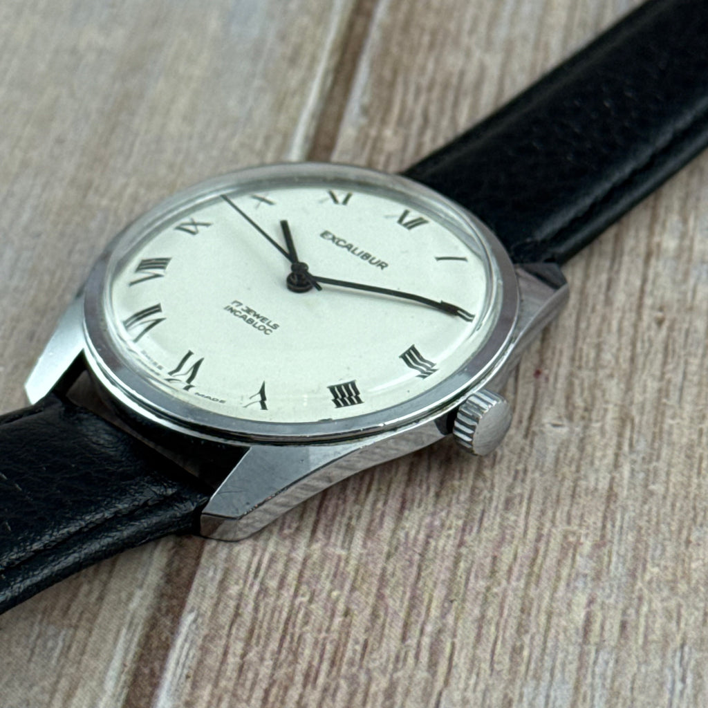 1960s Excalibur Roman dial men’s Manual wind wrist watch 35mm