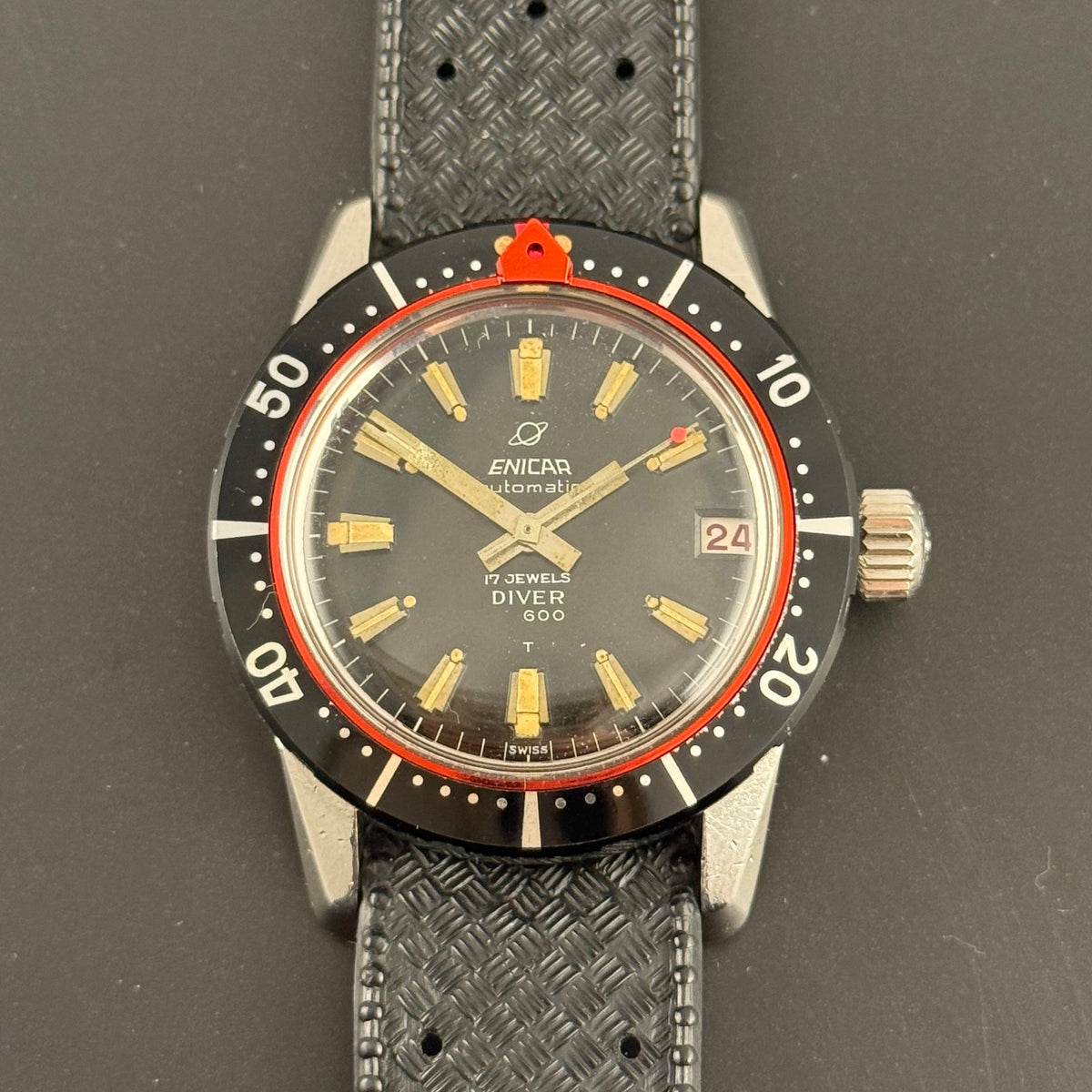1960s Enicar Sherpa diver 600T men’s automatic wrist watch