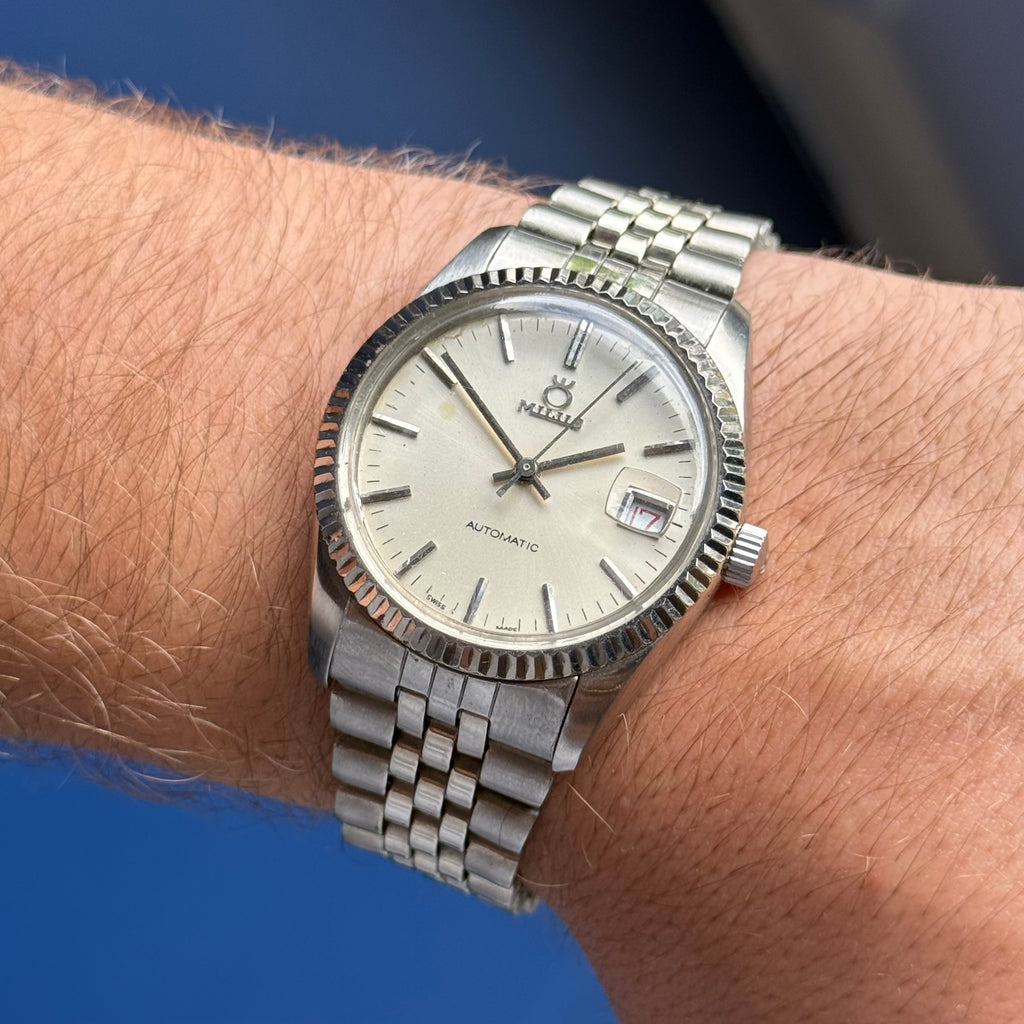 1970s Milus ‘datejust’ style men’s automatic Swiss wrist watch
