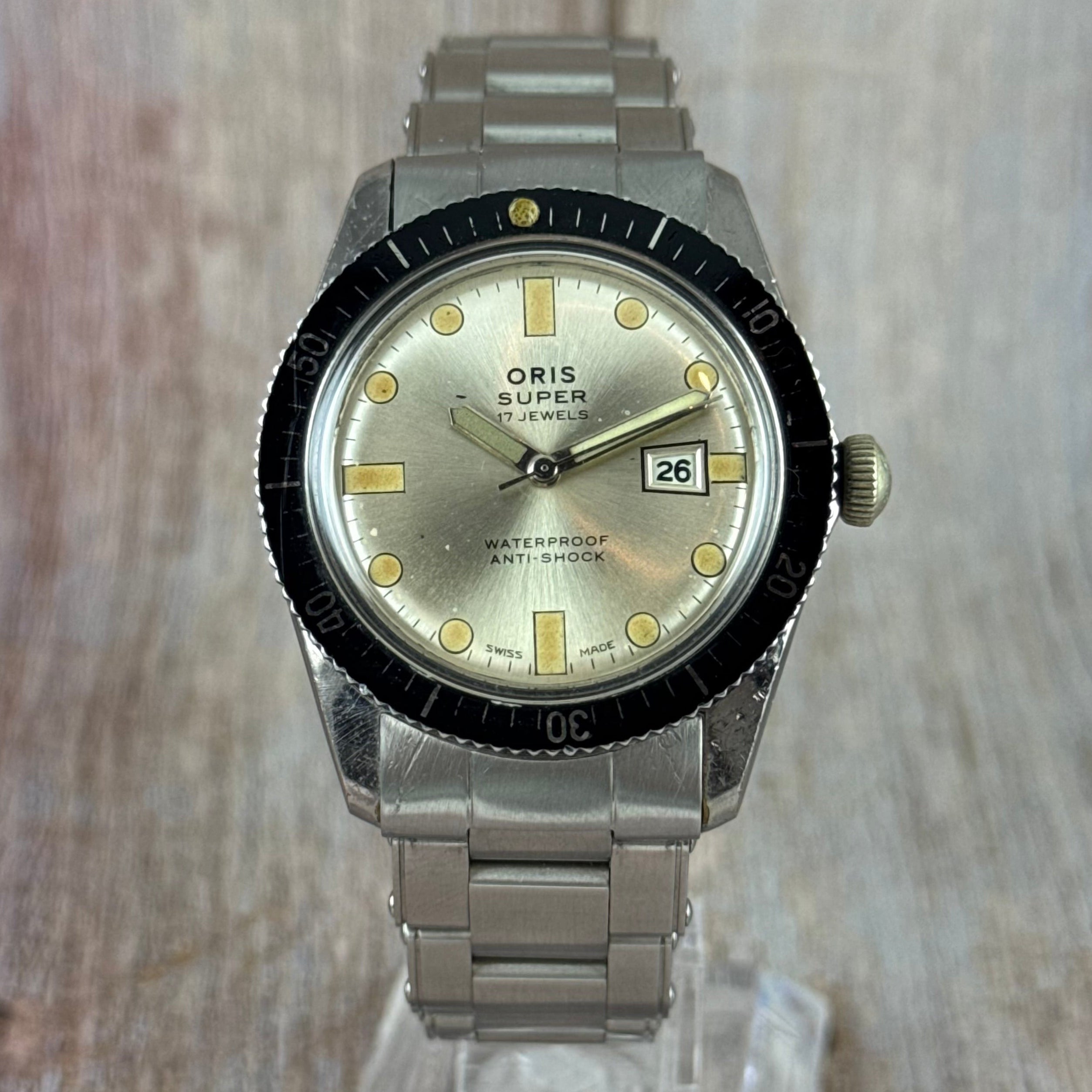 1960s Oris Super “sixty five” silver dial men’s divers watch boxed