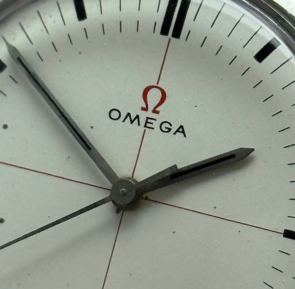 1965 Omega Technical Red Cross Hair Dial Men’s Manual Wind Watch (131.019)
