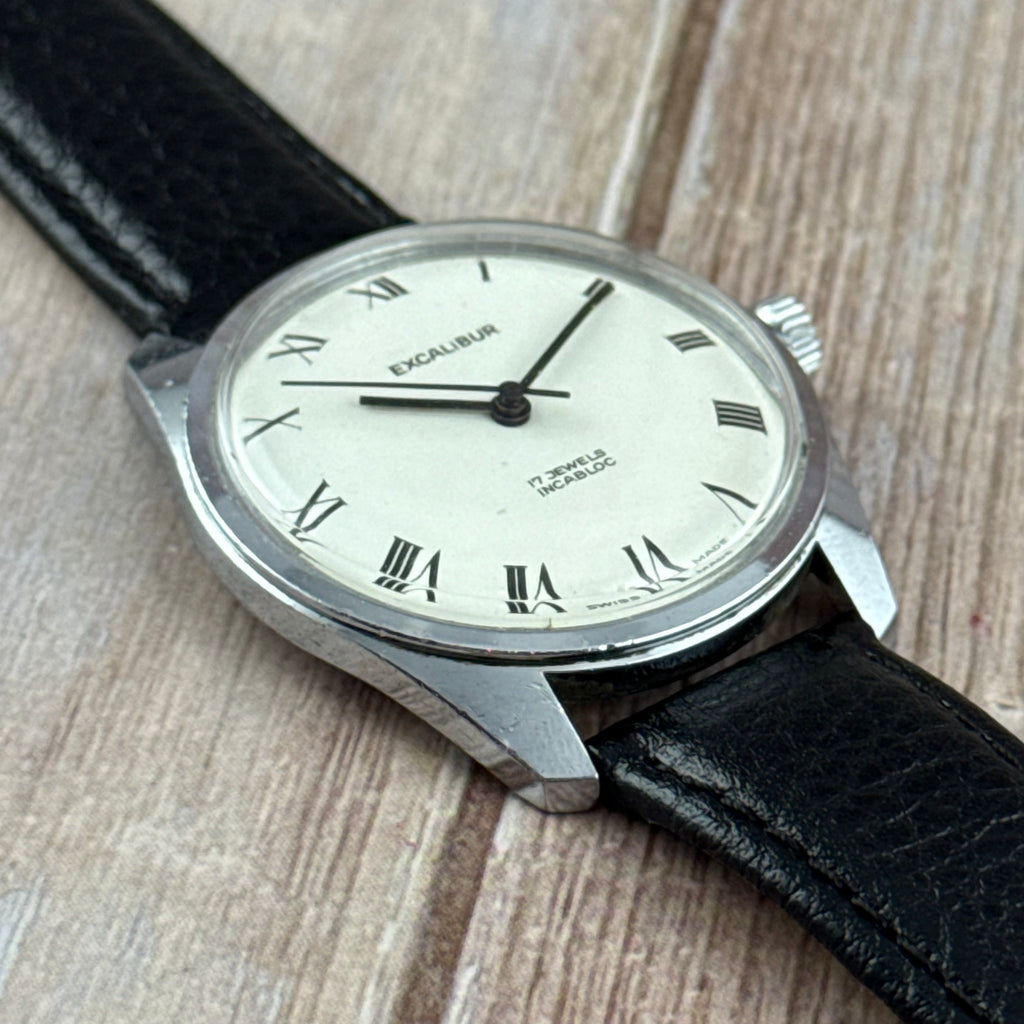 1960s Excalibur Roman dial men’s Manual wind wrist watch 35mm