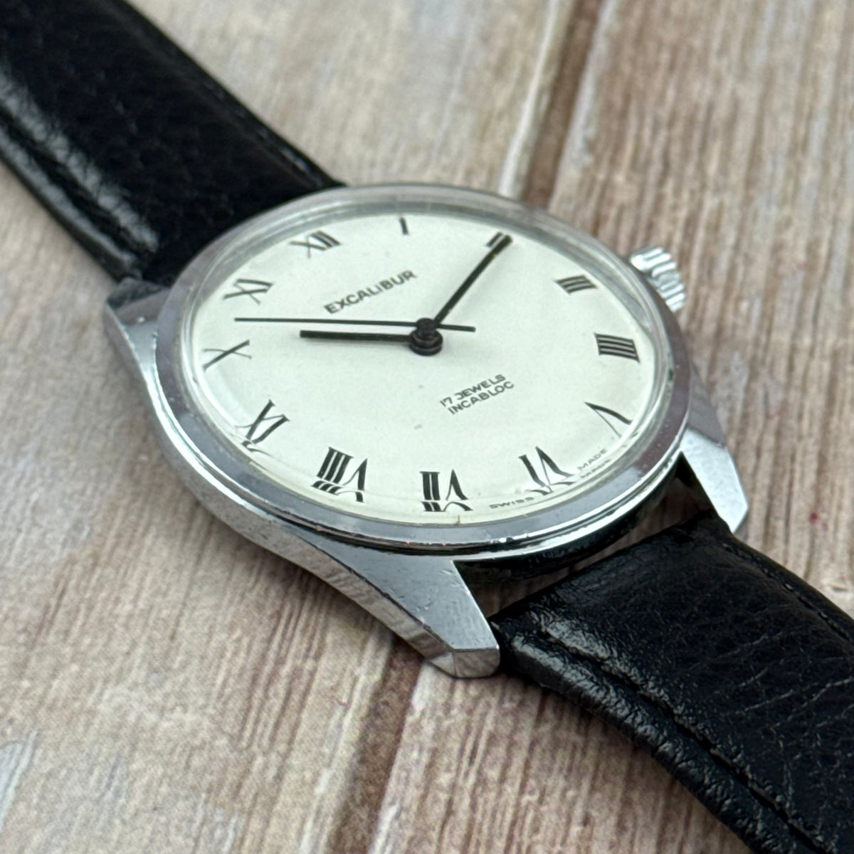 1960s Excalibur Roman dial men’s Manual wind wrist watch 35mm