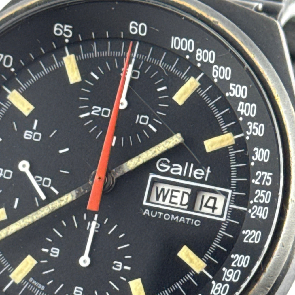 1980s Gallet Multichron 12 Automatic Chronograph PVD 'Valjoux Cal. 7750' "Top Gun"