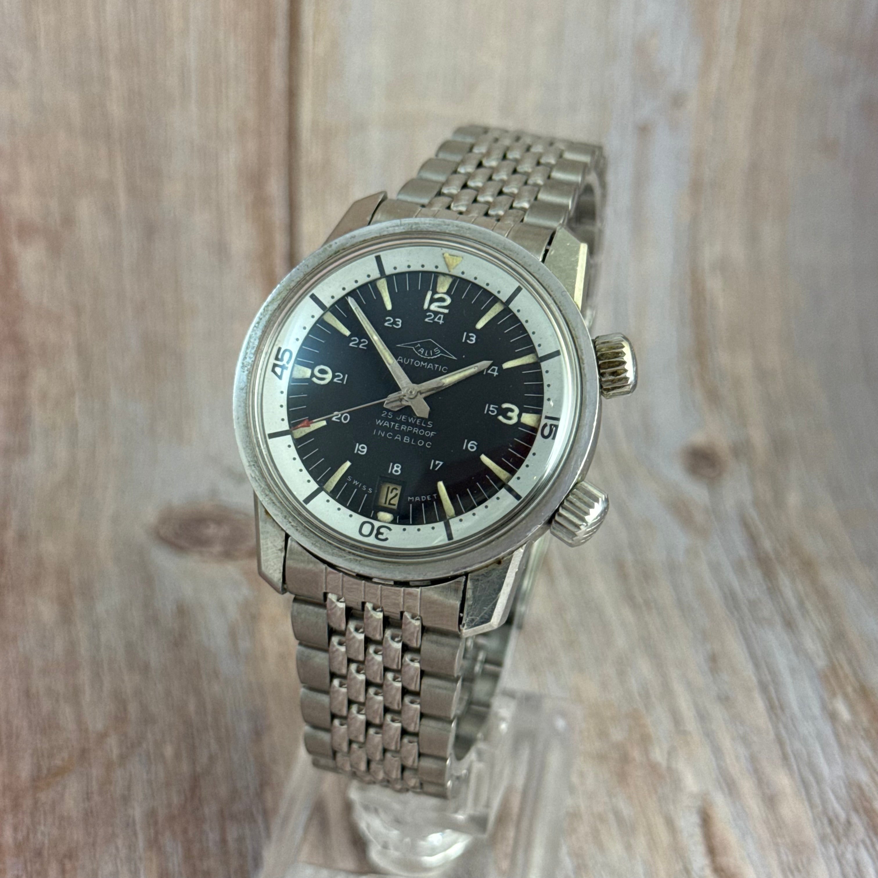 1960s Talis Super compressor men’s deep sea automatic divers watch 37mm