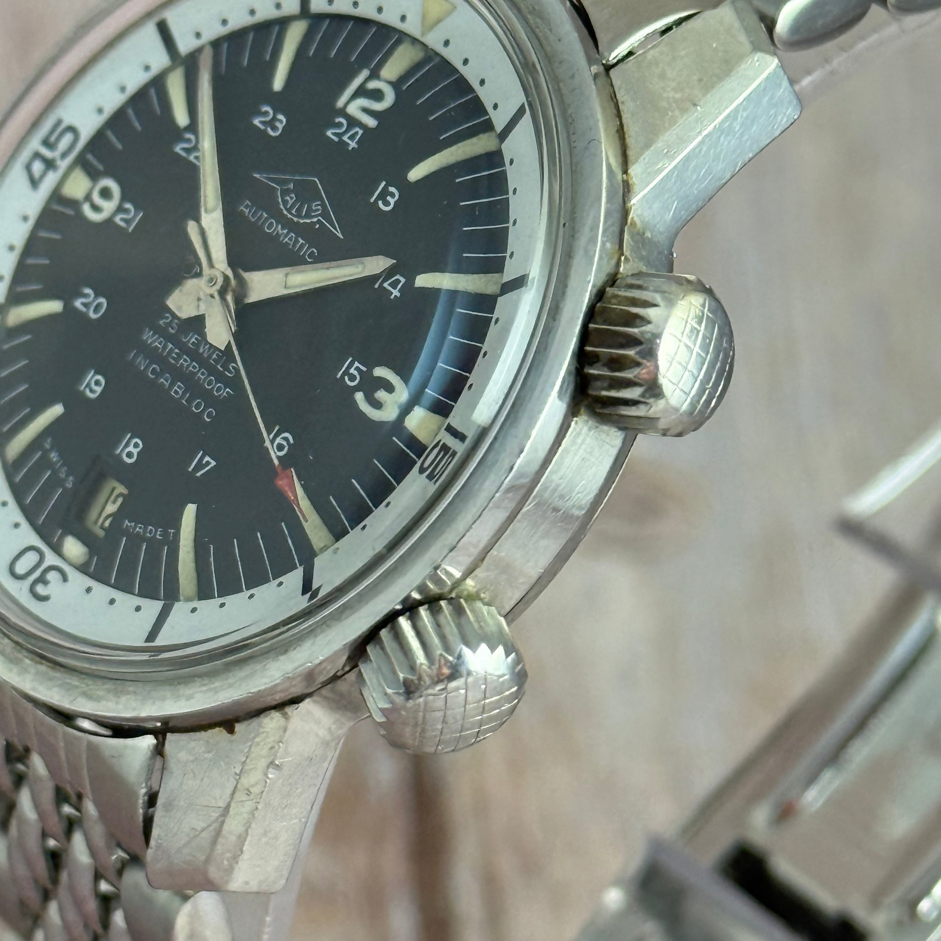1960s Talis Super compressor men’s deep sea automatic divers watch 37mm