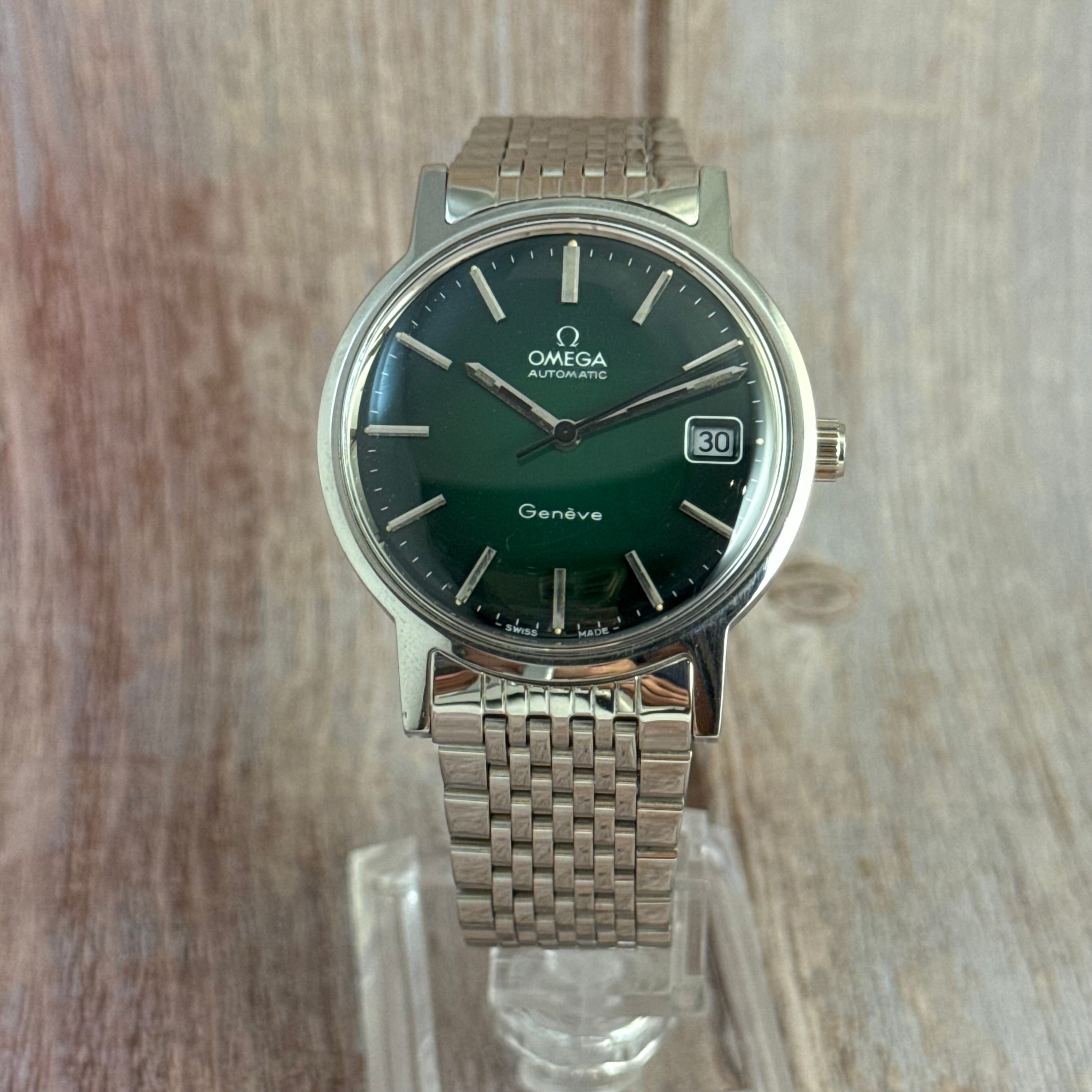 1972 Omega automatic Genéve green “money” dial men’s wrist watch