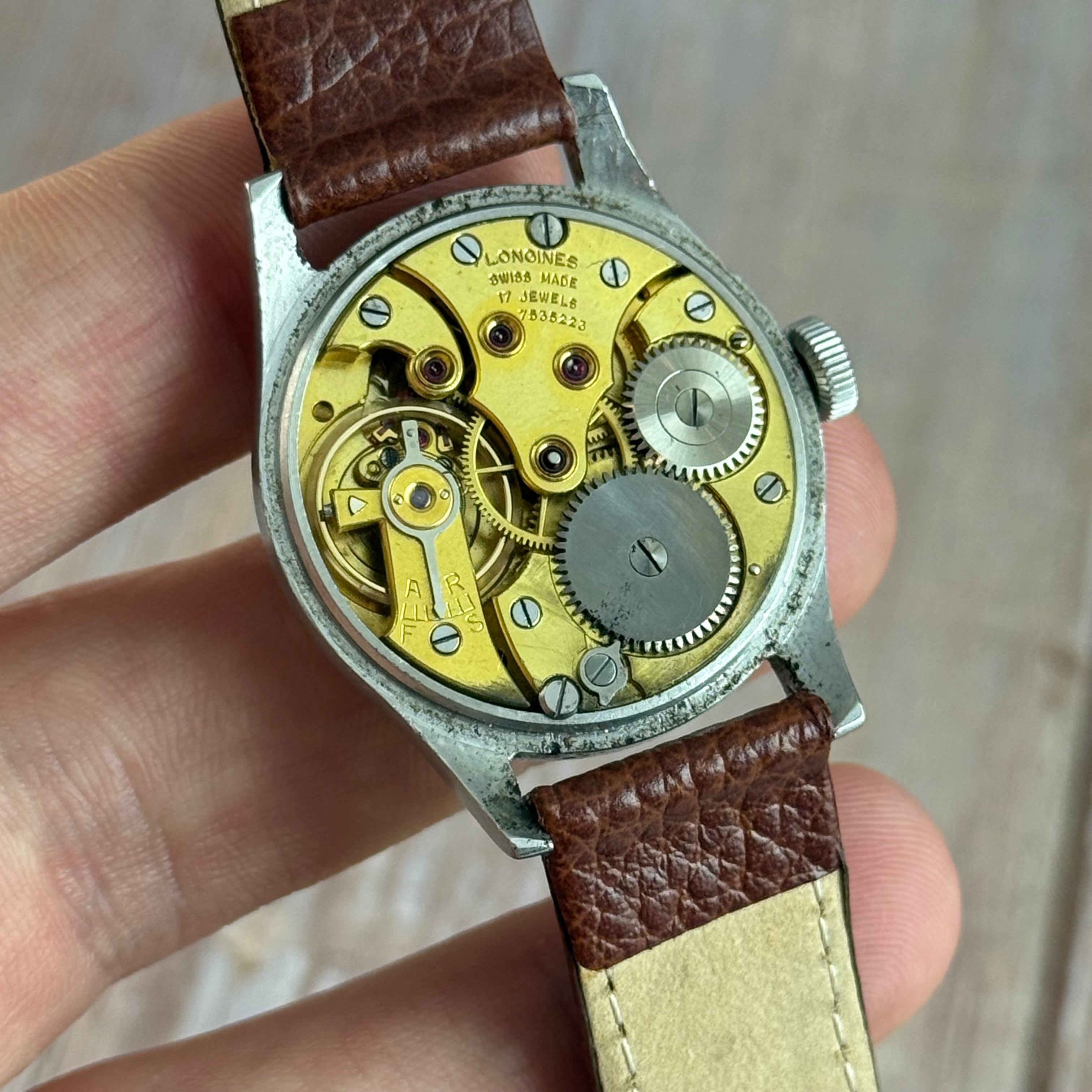 1950s Longines Arabic Dial Men’s Manual Wind Sub Dial Watch 31mm